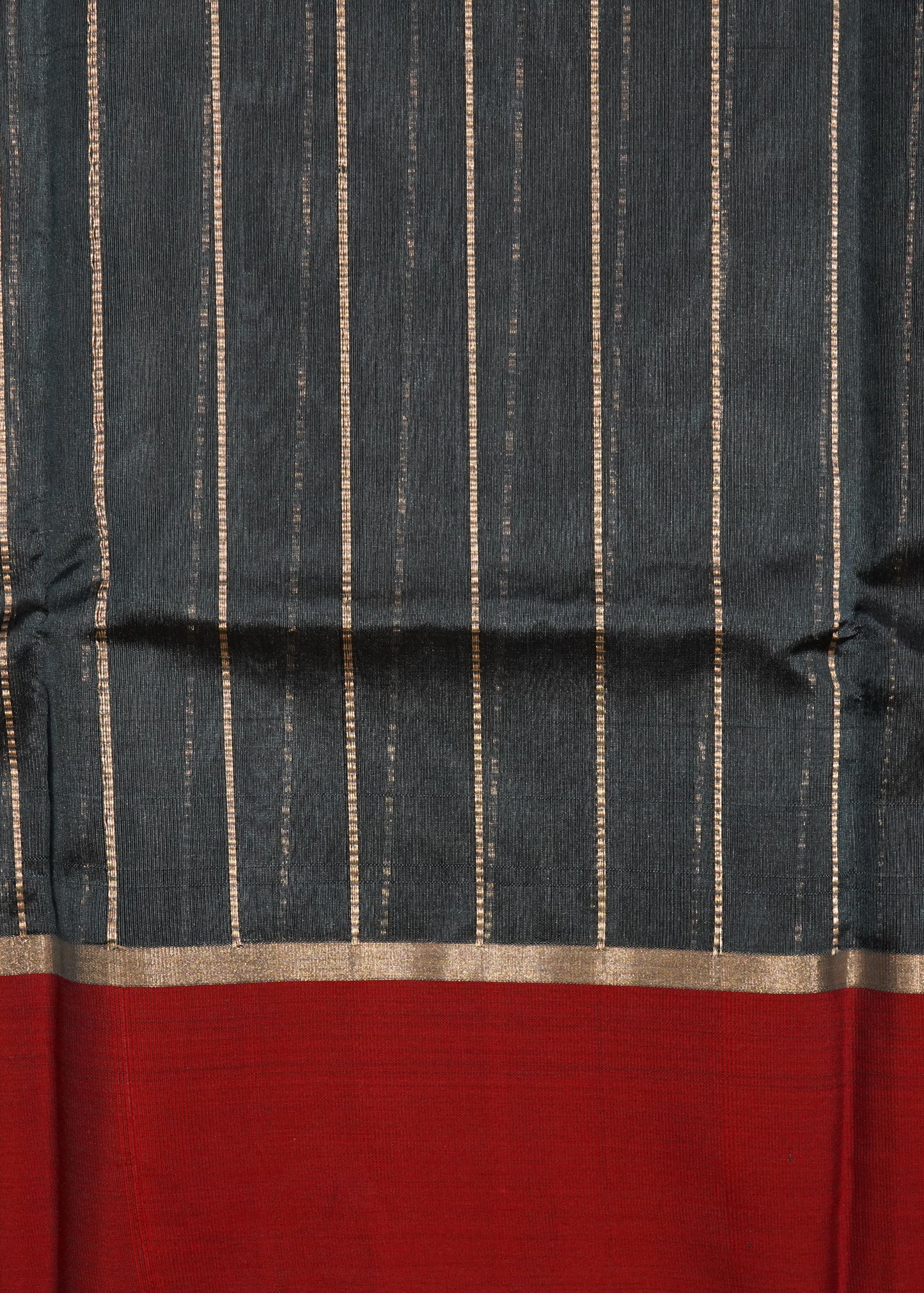 Indigo Chanderi Stripe Design Pure Cotton silk Handloom Saree