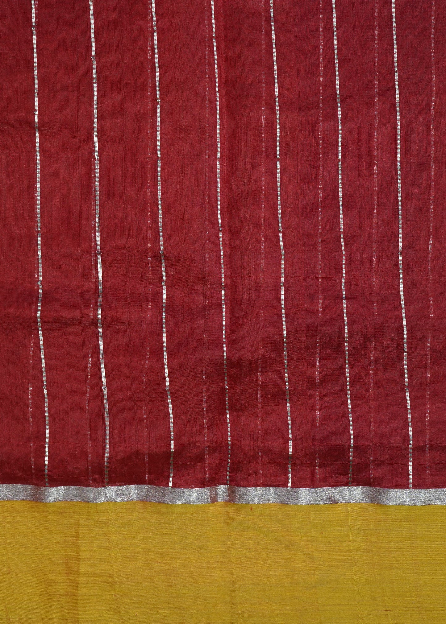 Red Chanderi Stripe Design Pure Cotton silk Handloom Saree