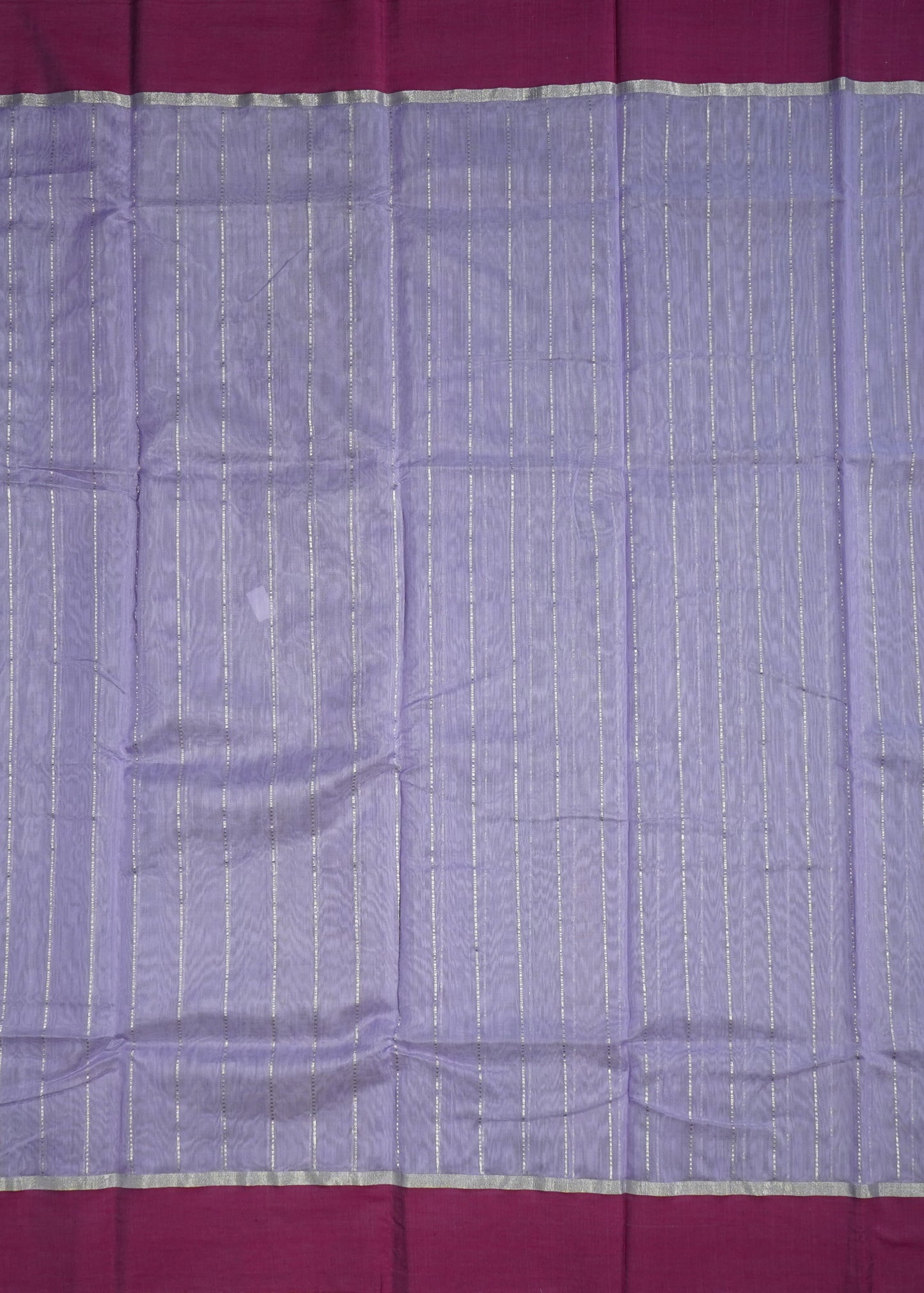 Lavender Chanderi Stripe Design Pure Cotton Silk Handloom Saree