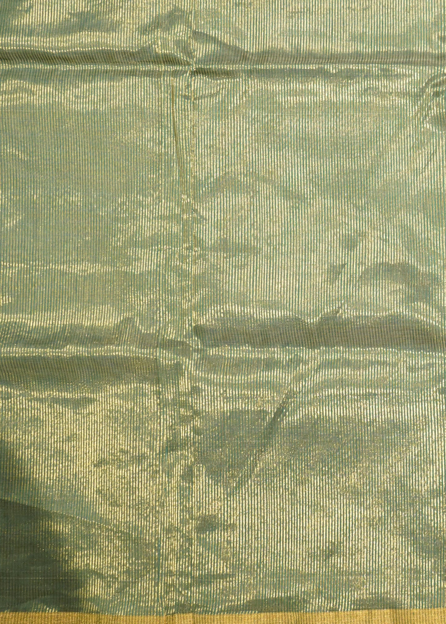 Green Chanderi Zari Strips Pure Tussar Handloom Saree