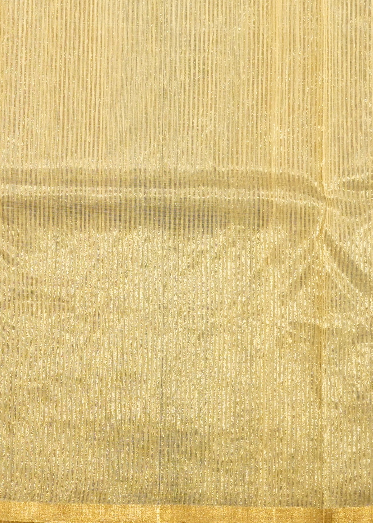 Cream Chanderi Zari Strips Pure Tussar Handloom Saree