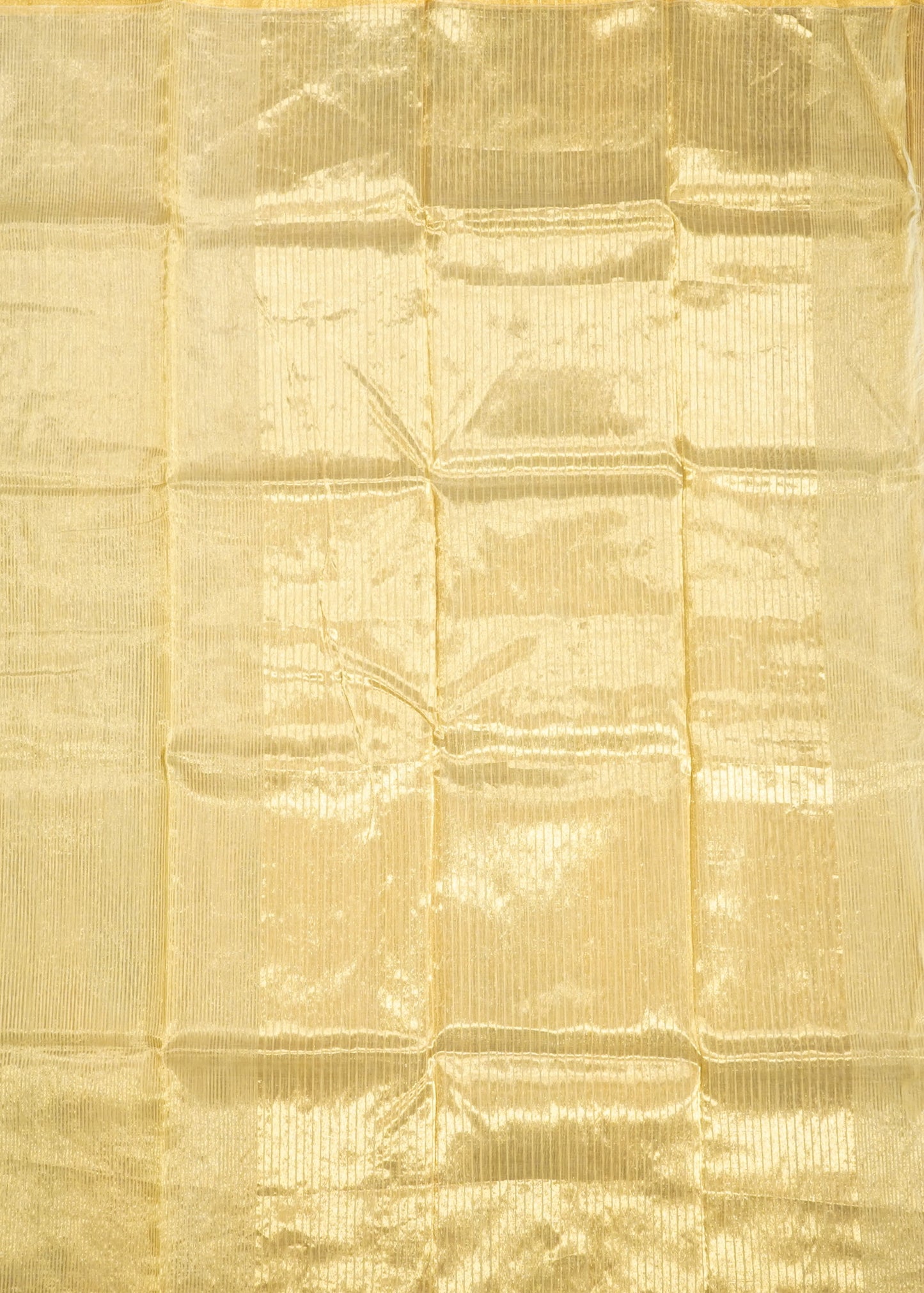 Cream Chanderi Zari Strips Pure Tussar Handloom Saree