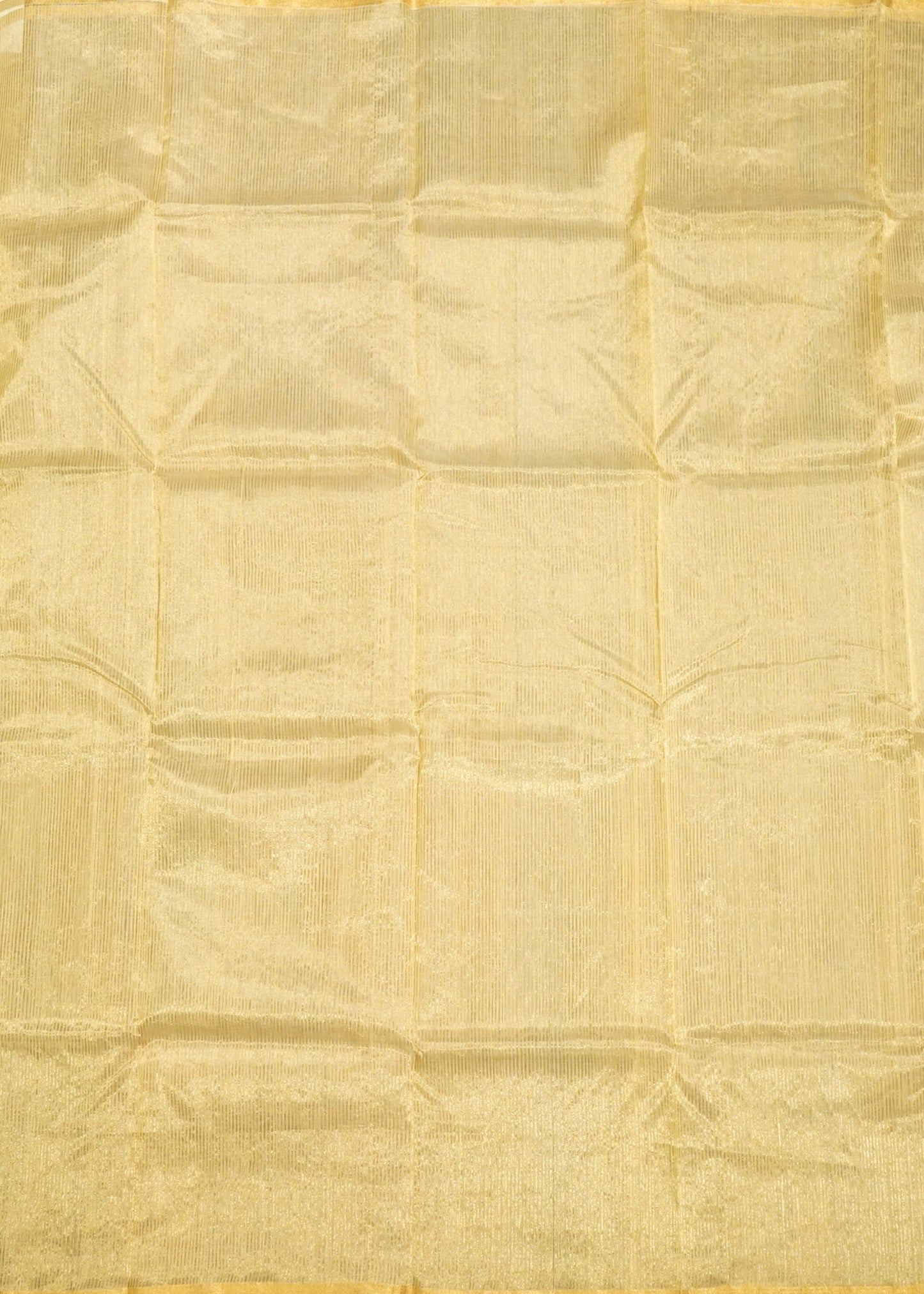 Cream Chanderi Zari Strips Pure Tussar Handloom Saree
