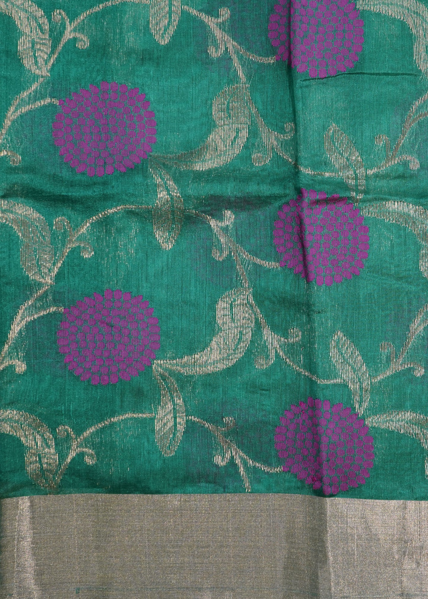 Green Chanderi All Over Zari Pure Silk Handloom Saree