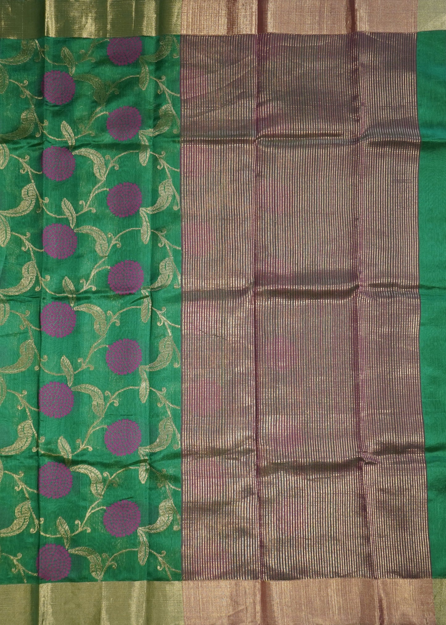 Green Chanderi All Over Zari Pure Silk Handloom Saree