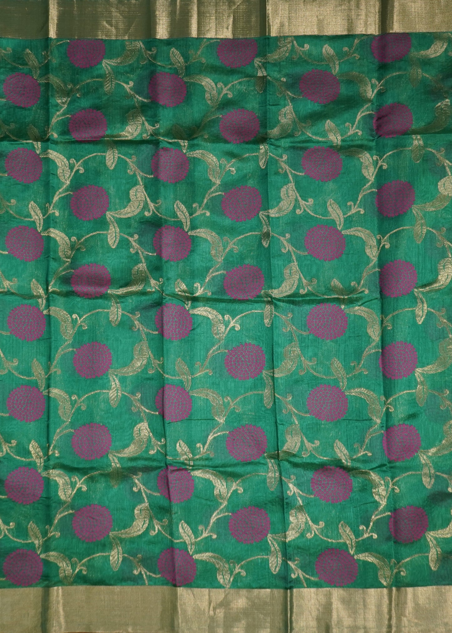 Green Chanderi All Over Zari Pure Silk Handloom Saree