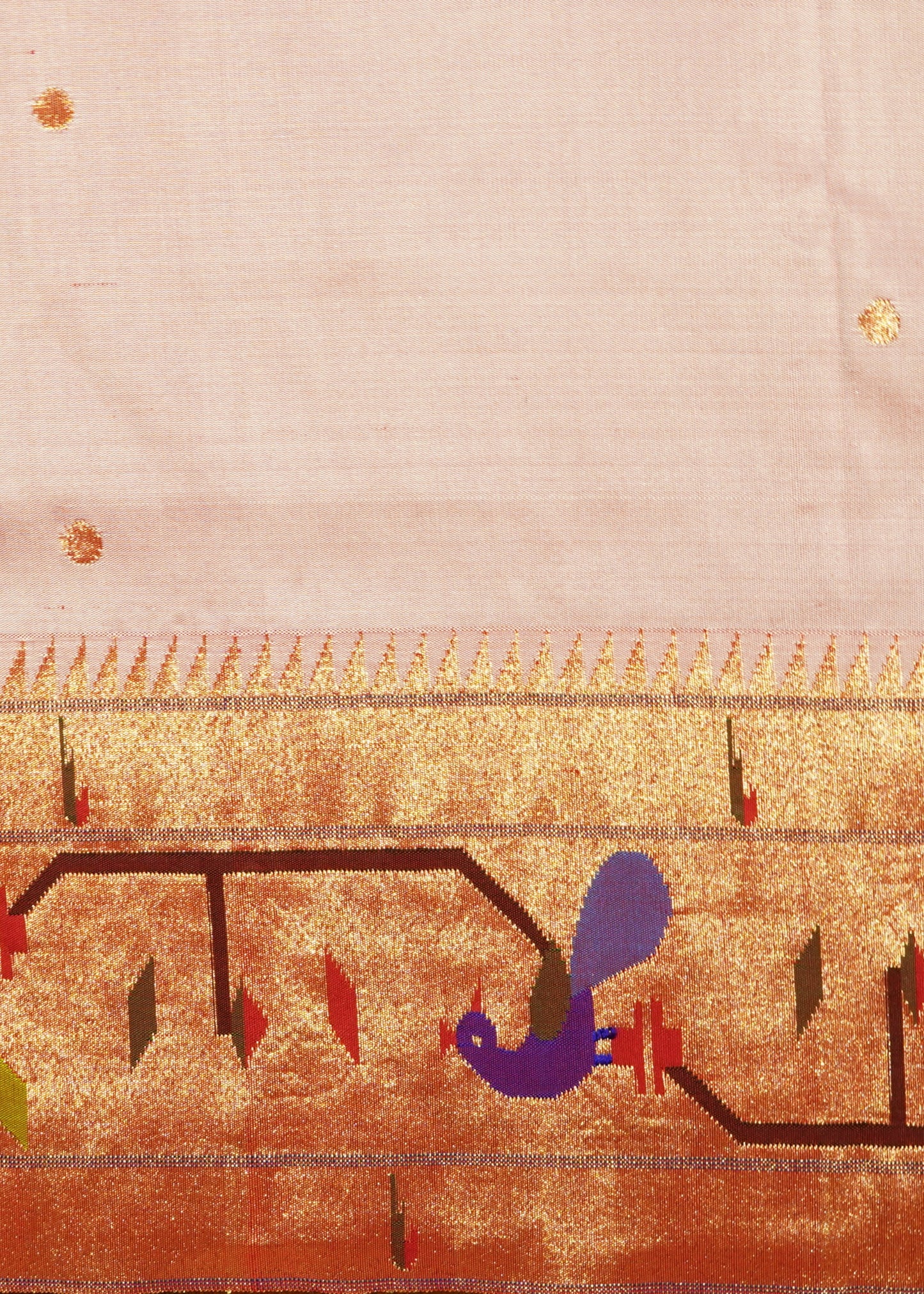 Pink Paithani Akruthi Design Pure Silk Handloom Saree