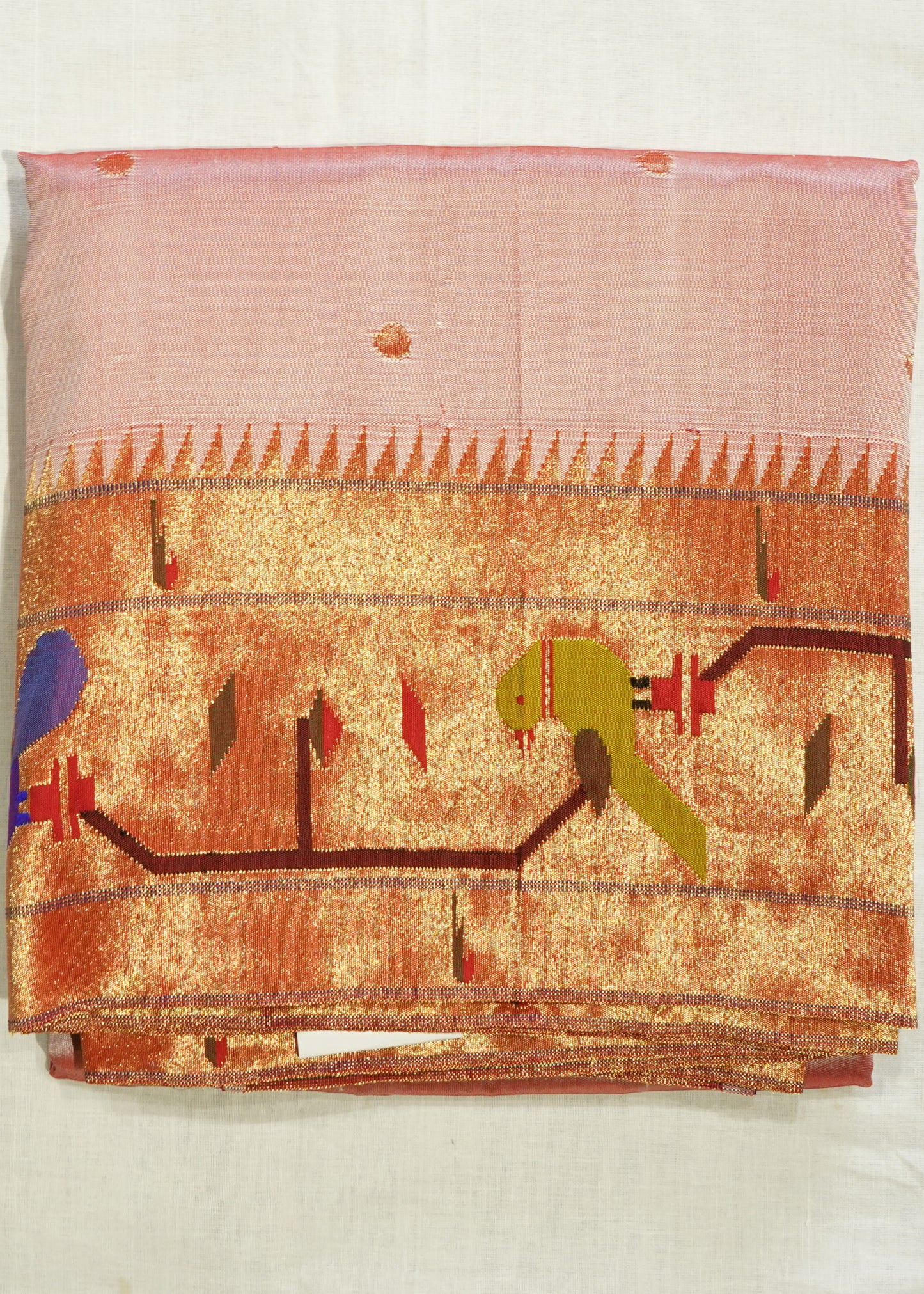 Pink Paithani Akruthi Design Pure Silk Handloom Saree