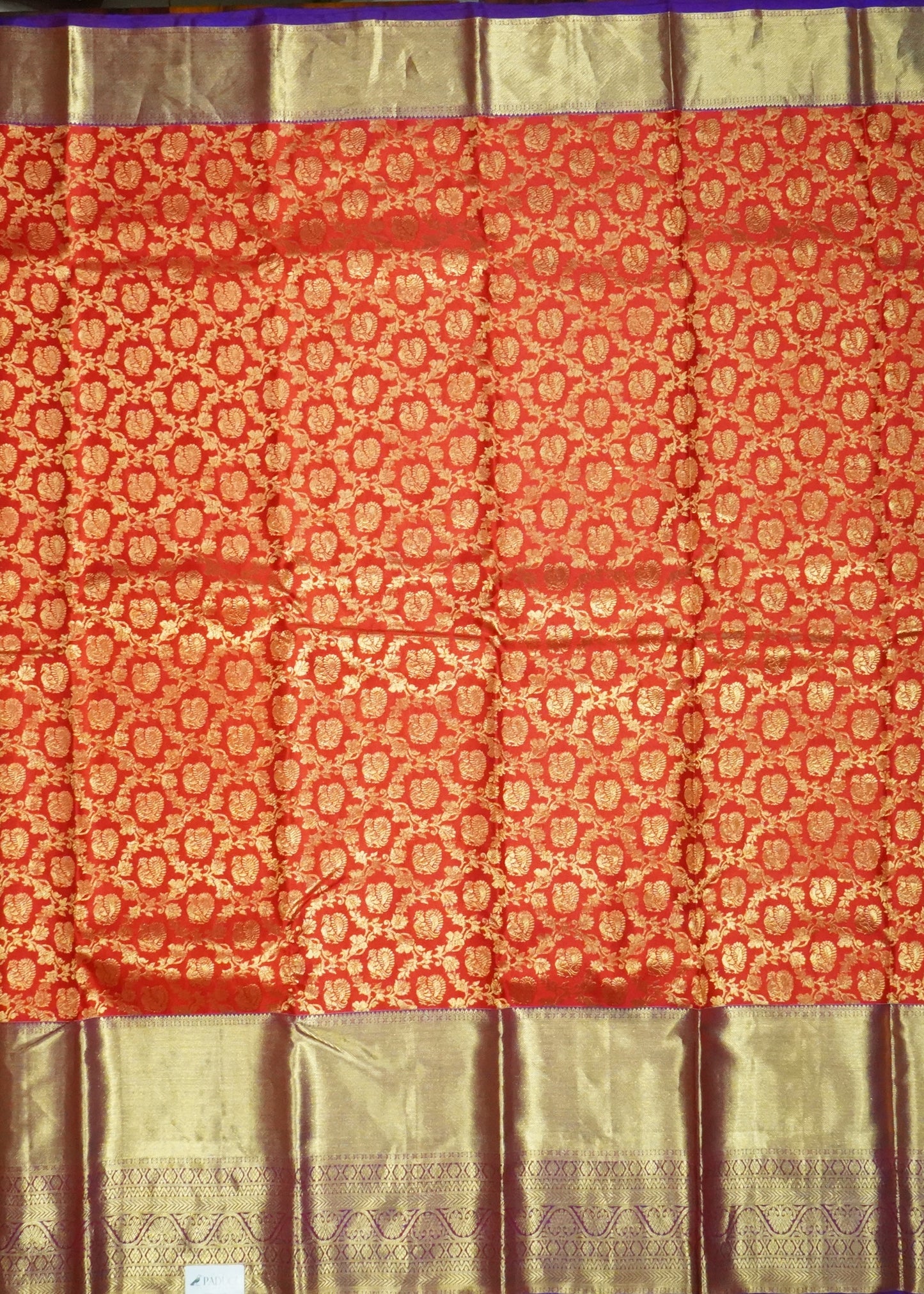 Orange Kanchi All Over Zari Pure Silk Handloom Saree