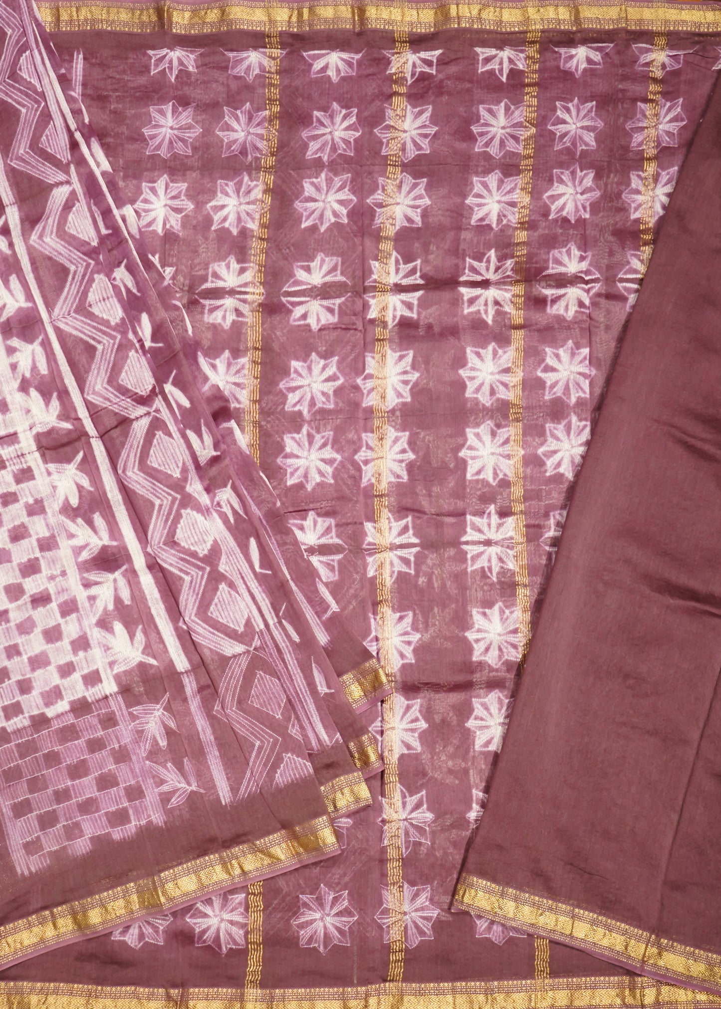 Wine Maheshwari Shibori Pure Cotton Silk Handloom Saree