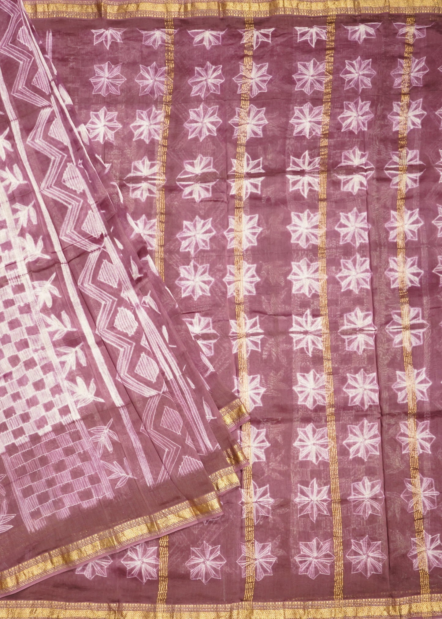 Wine Maheshwari Shibori Pure Cotton Silk Handloom Saree