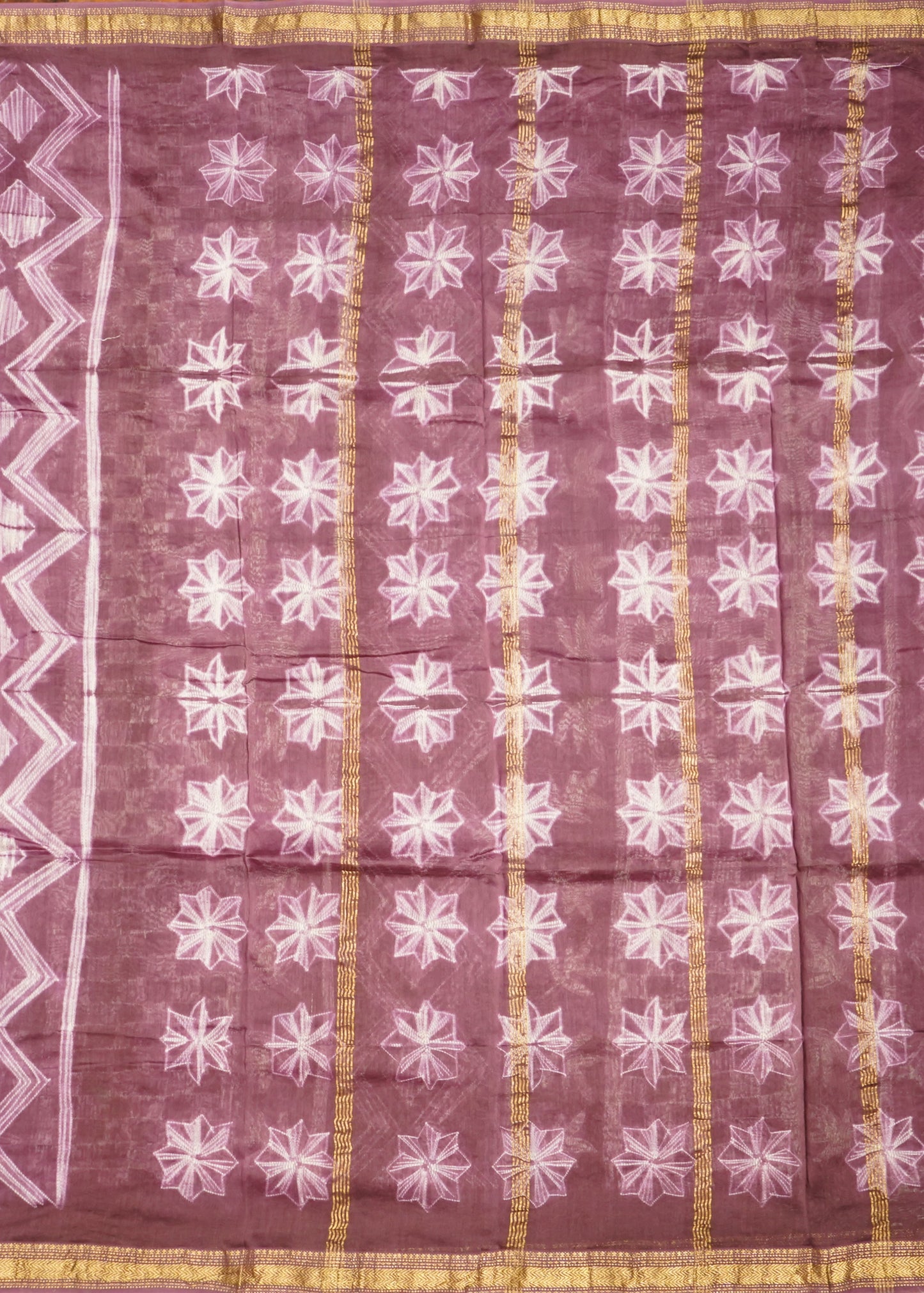 Wine Maheshwari Shibori Pure Cotton Silk Handloom Saree