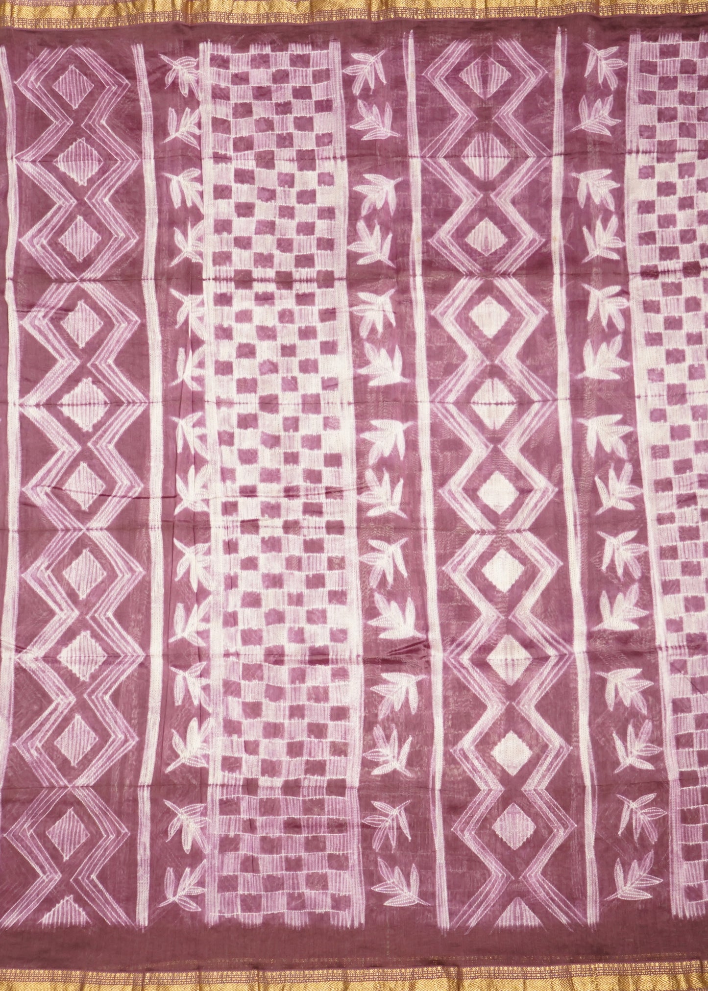 Wine Maheshwari Shibori Pure Cotton Silk Handloom Saree