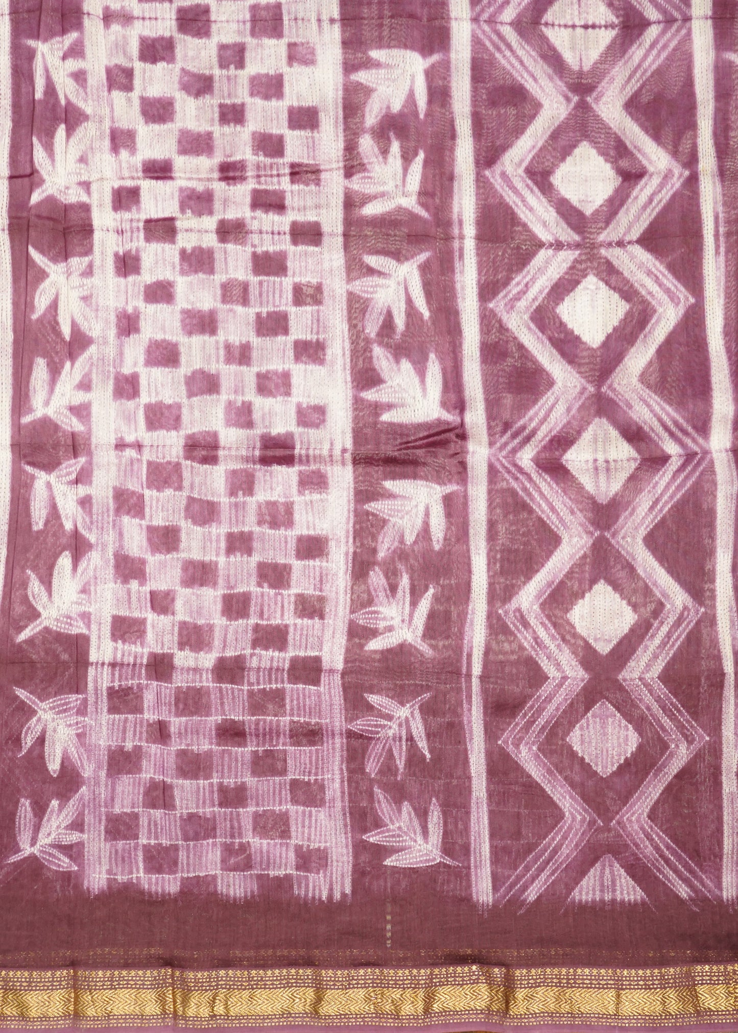 Wine Maheshwari Shibori Pure Cotton Silk Handloom Saree