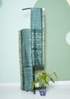 Dark Green Maheshwari Shibori Pure Cotton Silk Handloom Saree