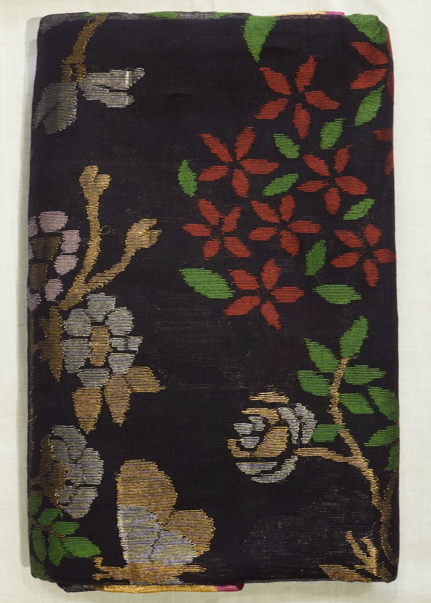 Black Ponduru All Over Jamdani Pure Cotton Handloom Saree