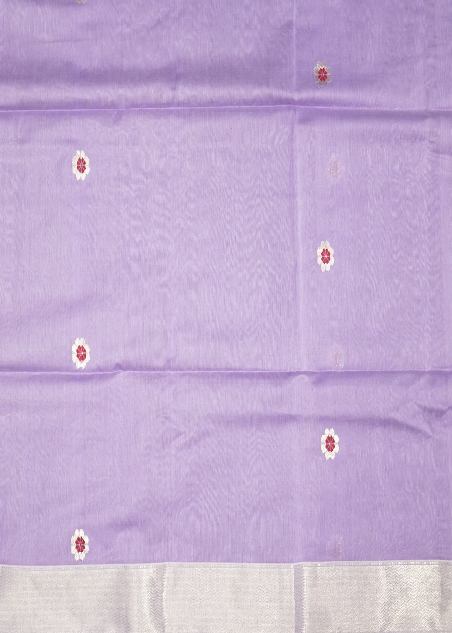 Lavender Maheshwari Meena Buti Pure Cotton Silk Handloom Saree