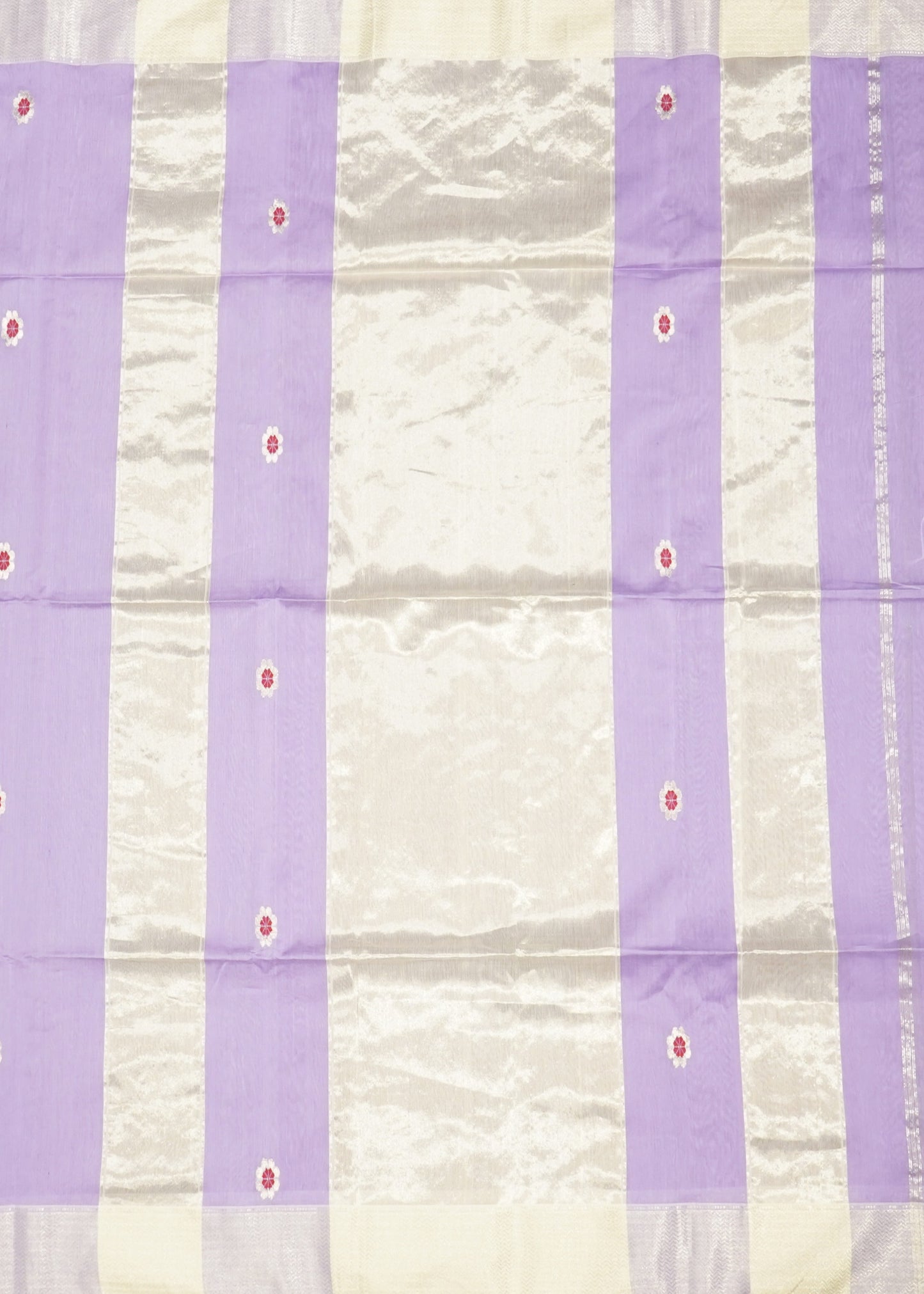 Lavender Maheshwari Meena Buti Pure Cotton Silk Handloom Saree