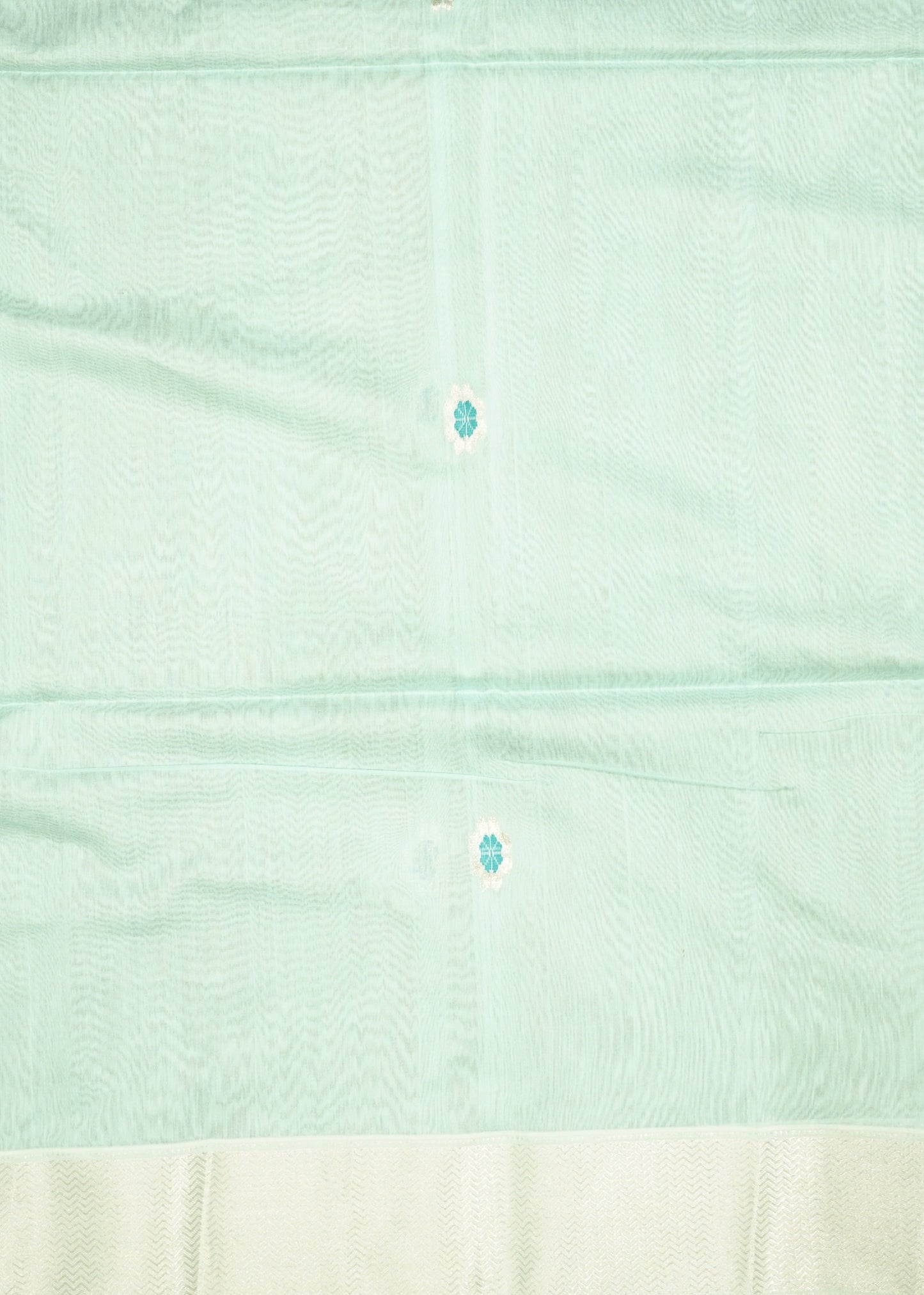 Sea Green Maheshwari Meena Buti Pure Cotton Silk Handloom Saree
