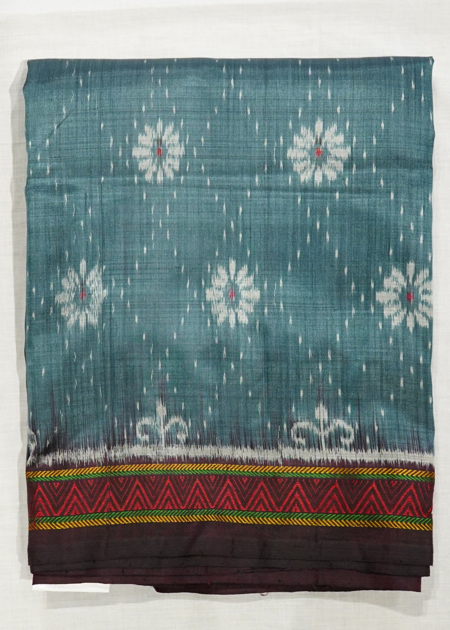 Orissa Ikkat Gray Dongriai Pure Silk Saree