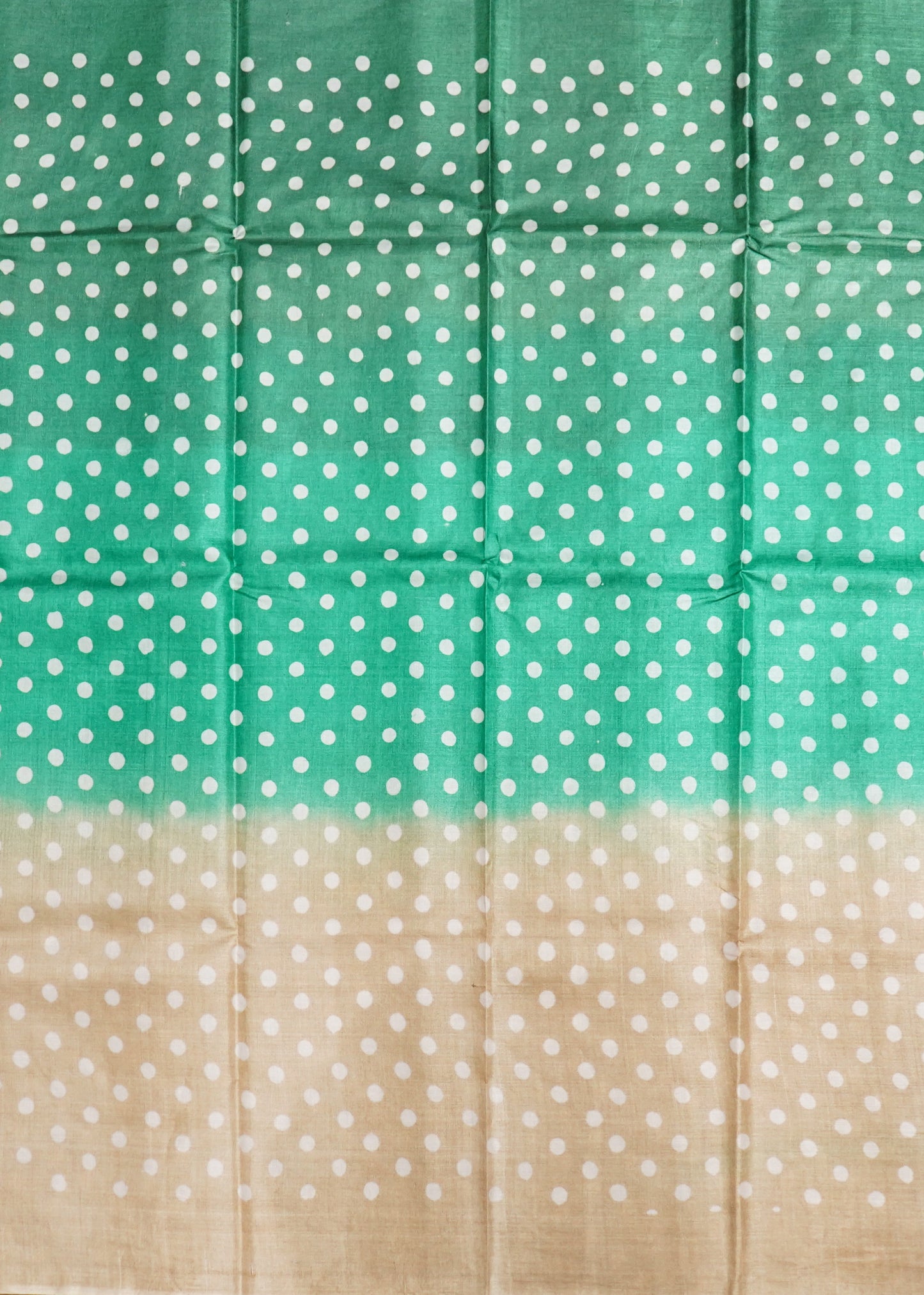 Green Tussar Hand Block Print Pure Handloom Saree