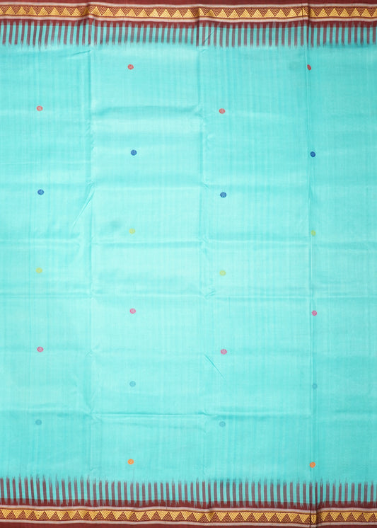 Sea Blue Orissa Dongria Pure Silk Handloom Saree