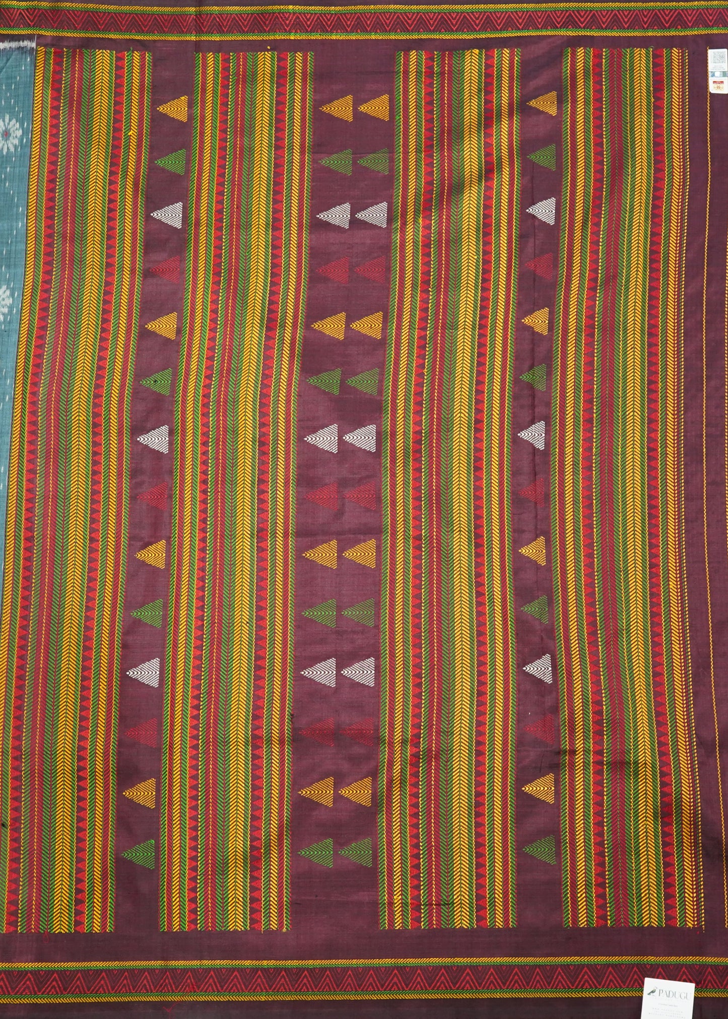 Orissa Ikkat Gray Dongriai Pure Silk Saree