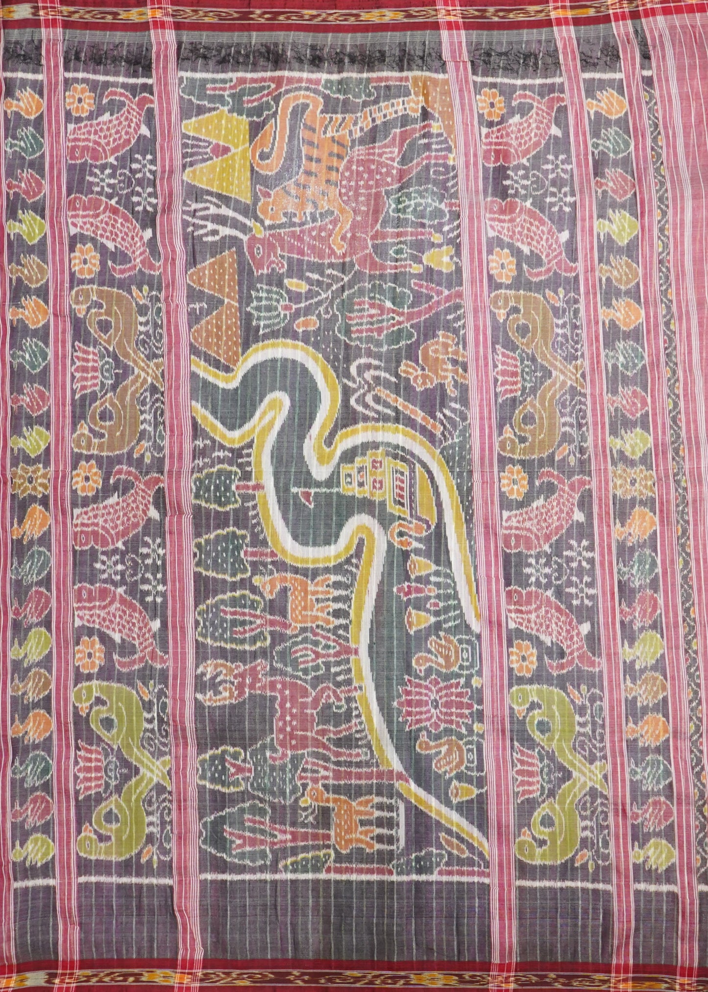 Pink Orissa Net Pure Silk Handloom Saree