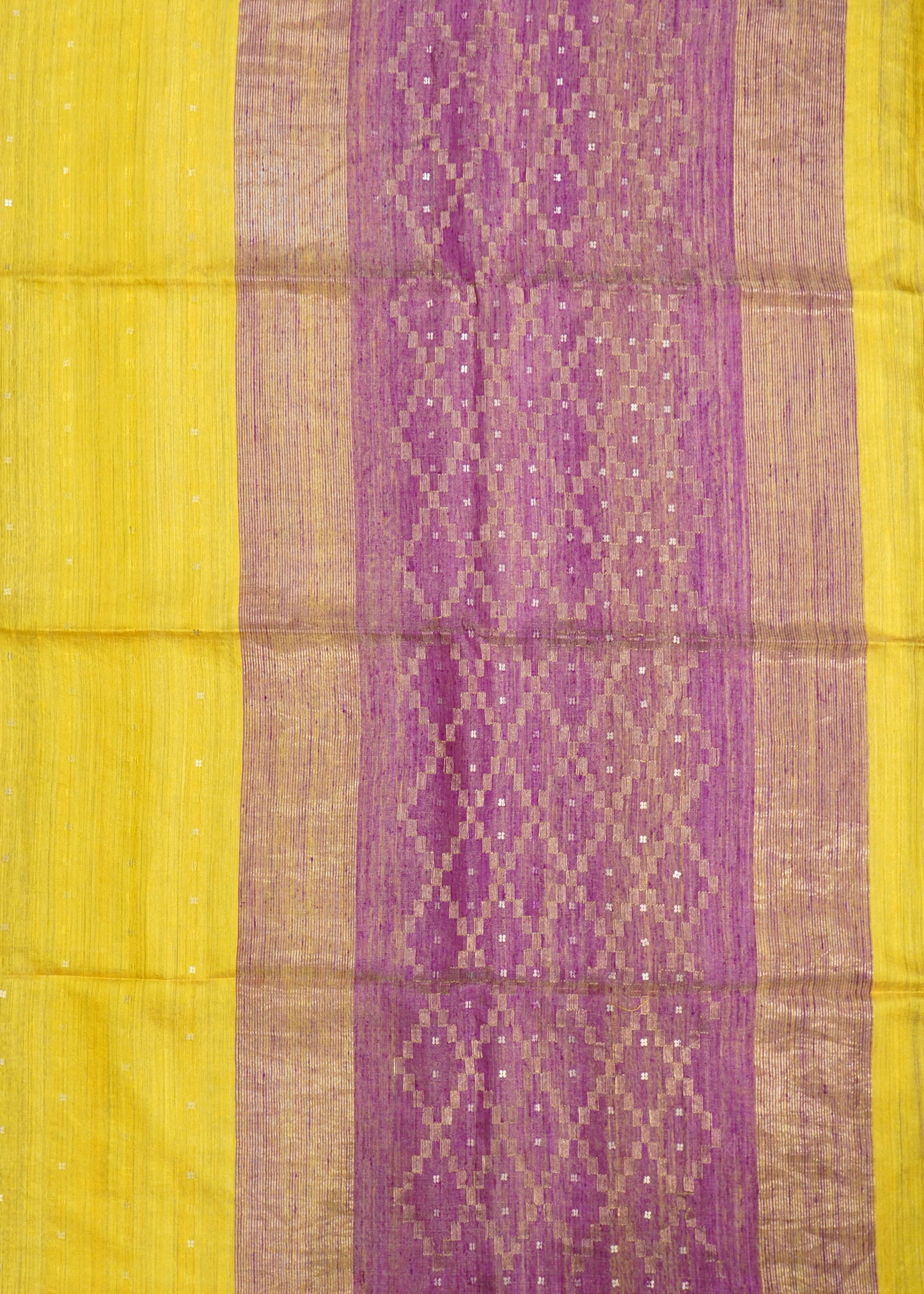Yellow Bengal Mutka Pure Silk Handloom saree