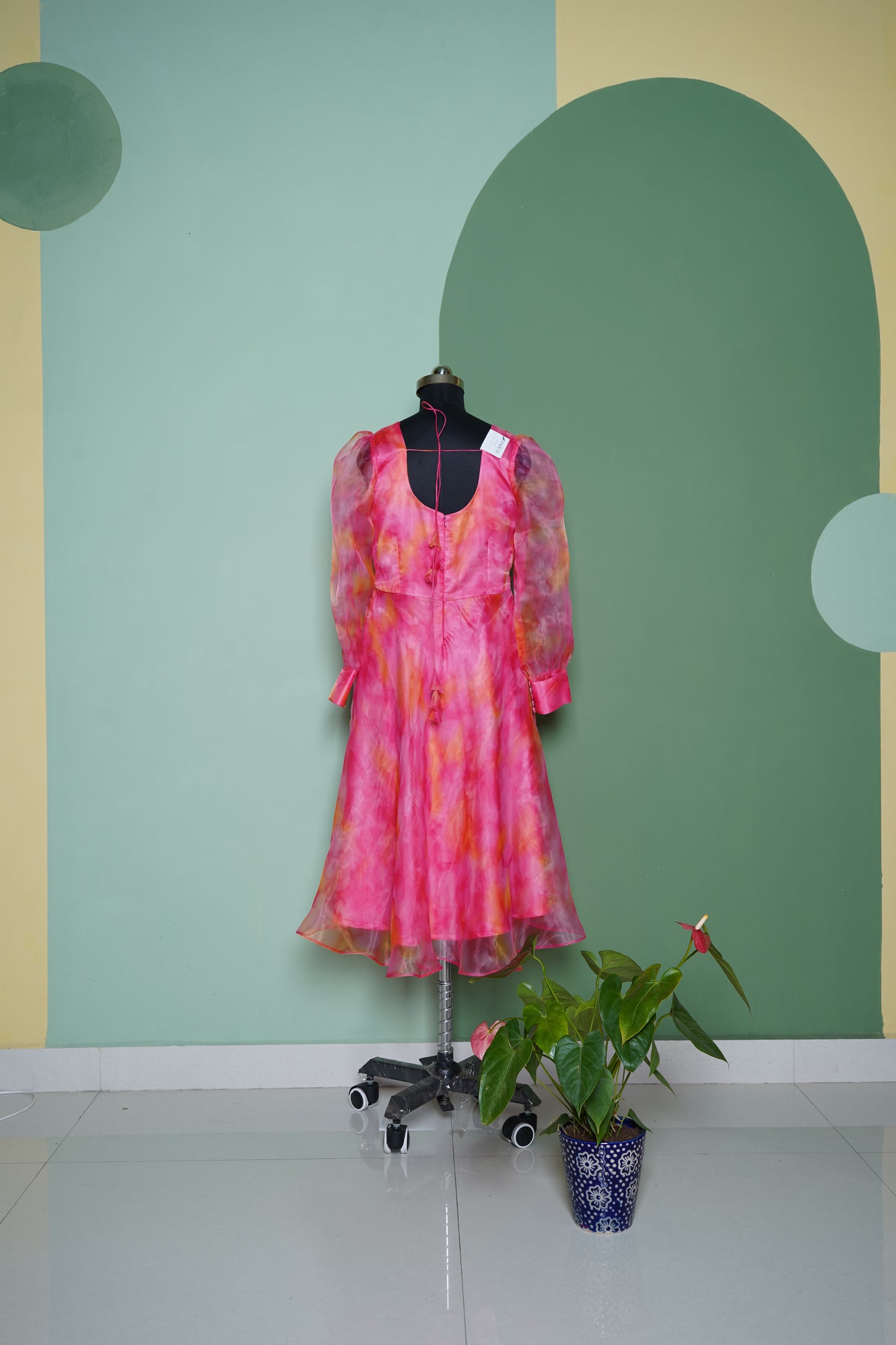 Organza Dress with bishop sleeves