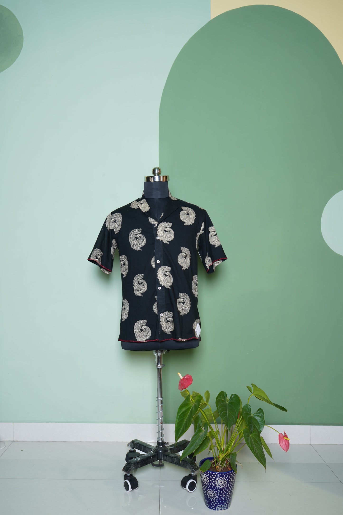 Mul cotton overall printed shirt
