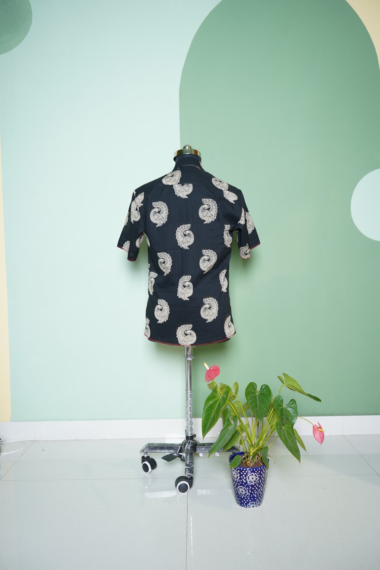 Mul cotton overall printed shirt