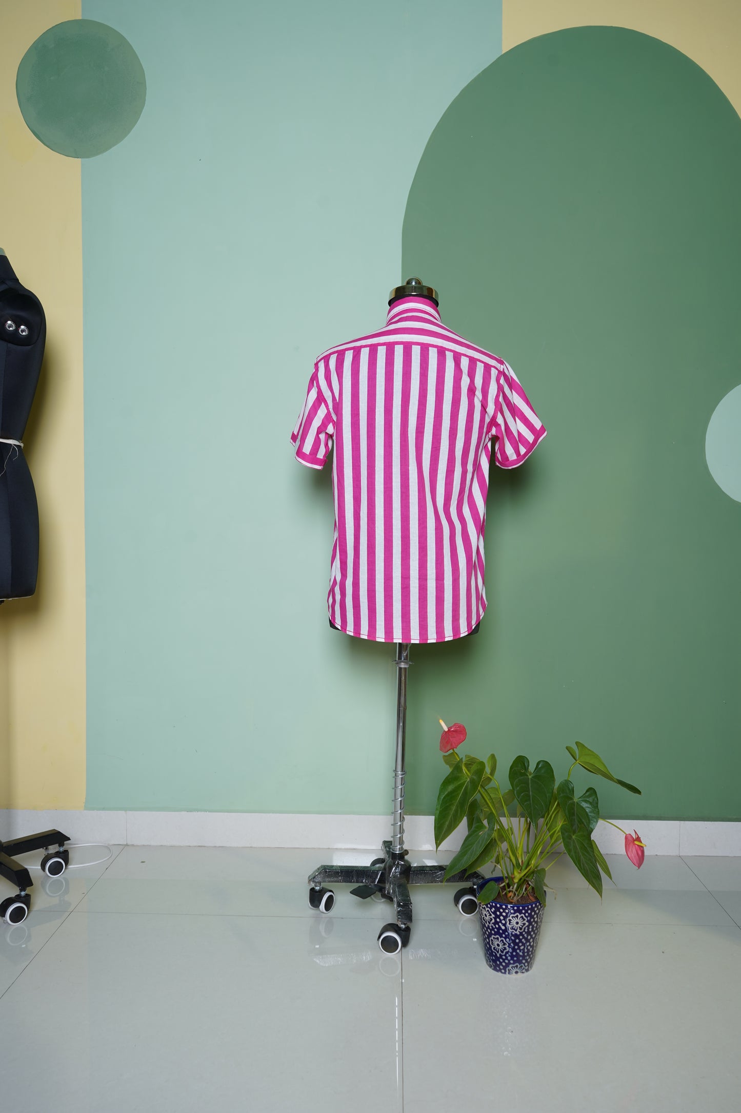 Mul Cotton Pink White Striped Shirt