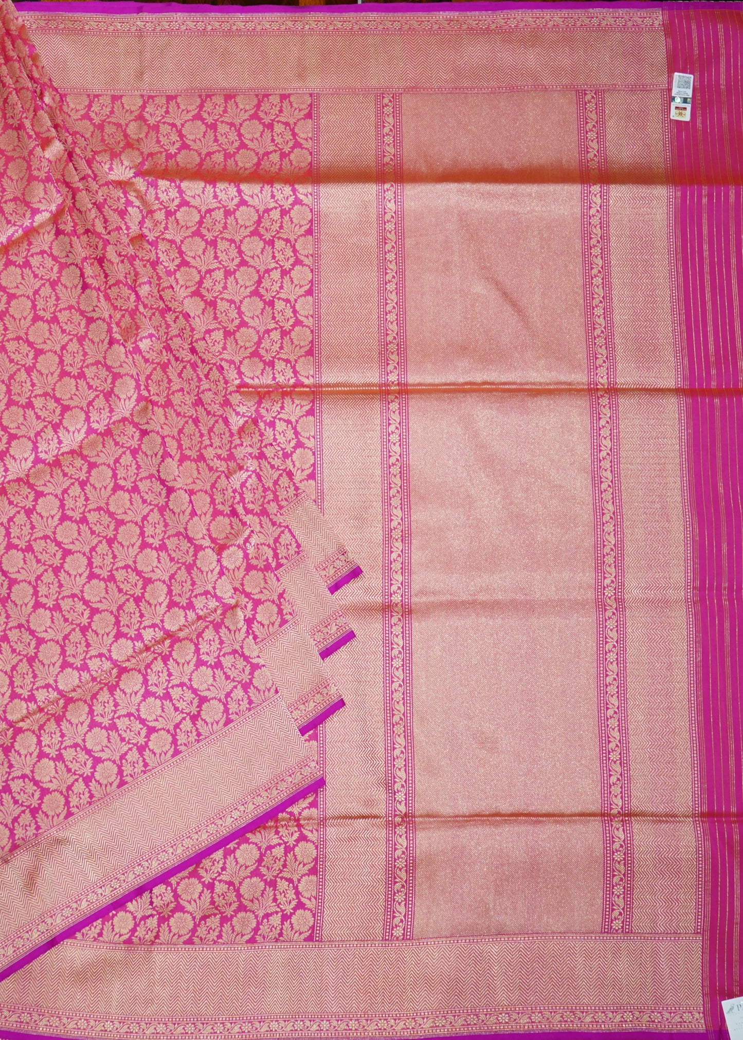 Pink Banaras Tanchui Jamawaar Katan Pure Silk Saree