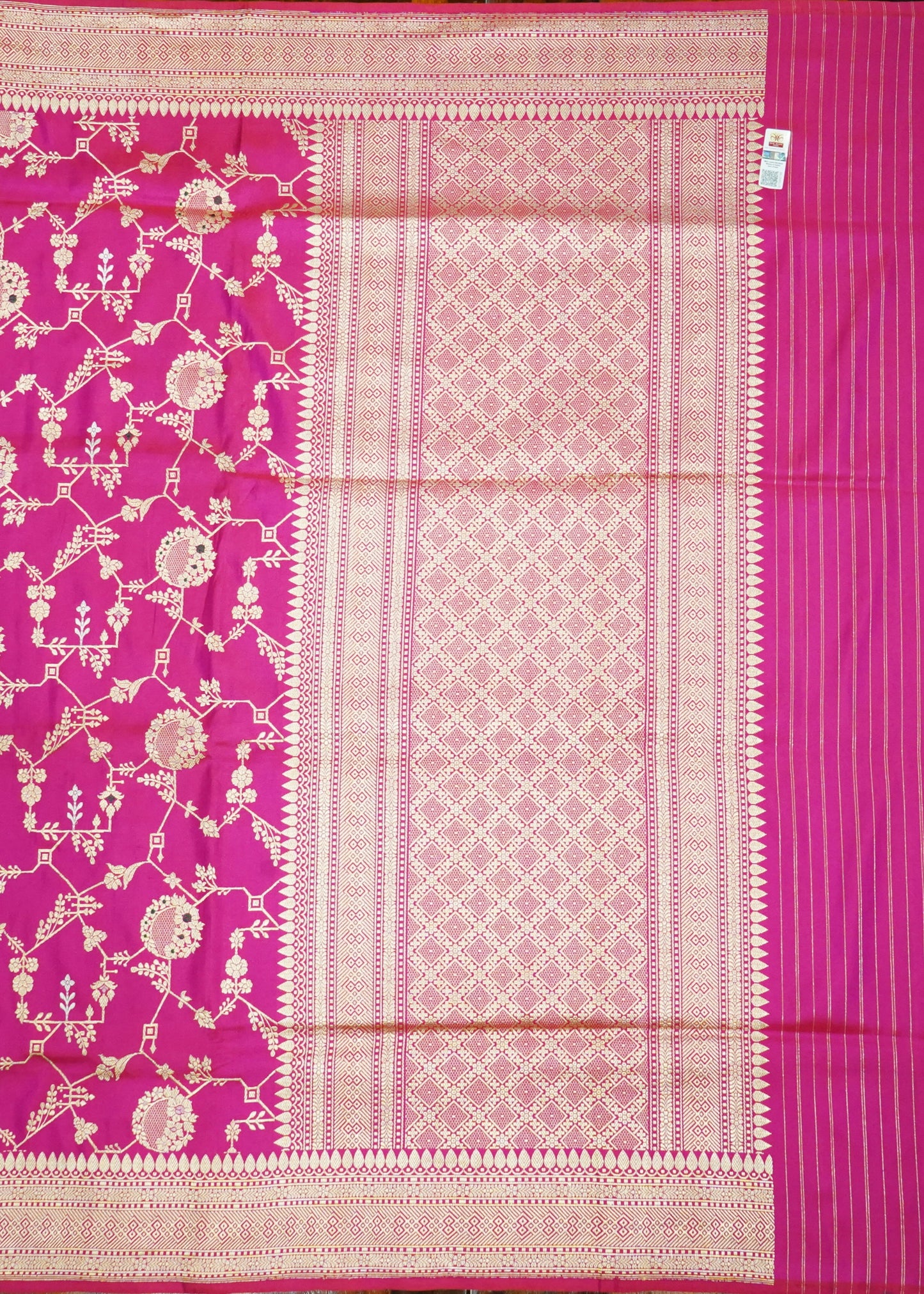 Dark Pink Banaras Meenakari All OverZari Katan Pure Silk Saree