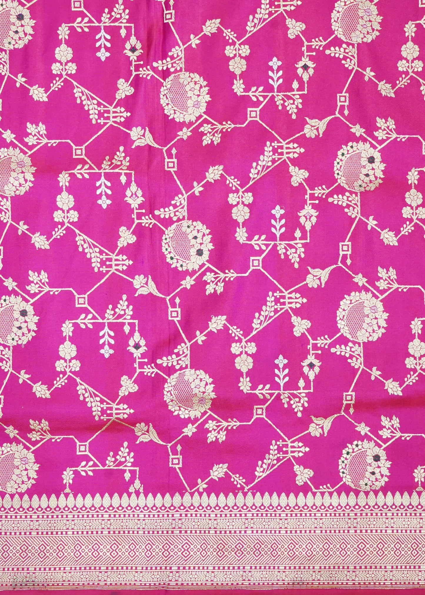 Dark Pink Banaras Meenakari All OverZari Katan Pure Silk Saree