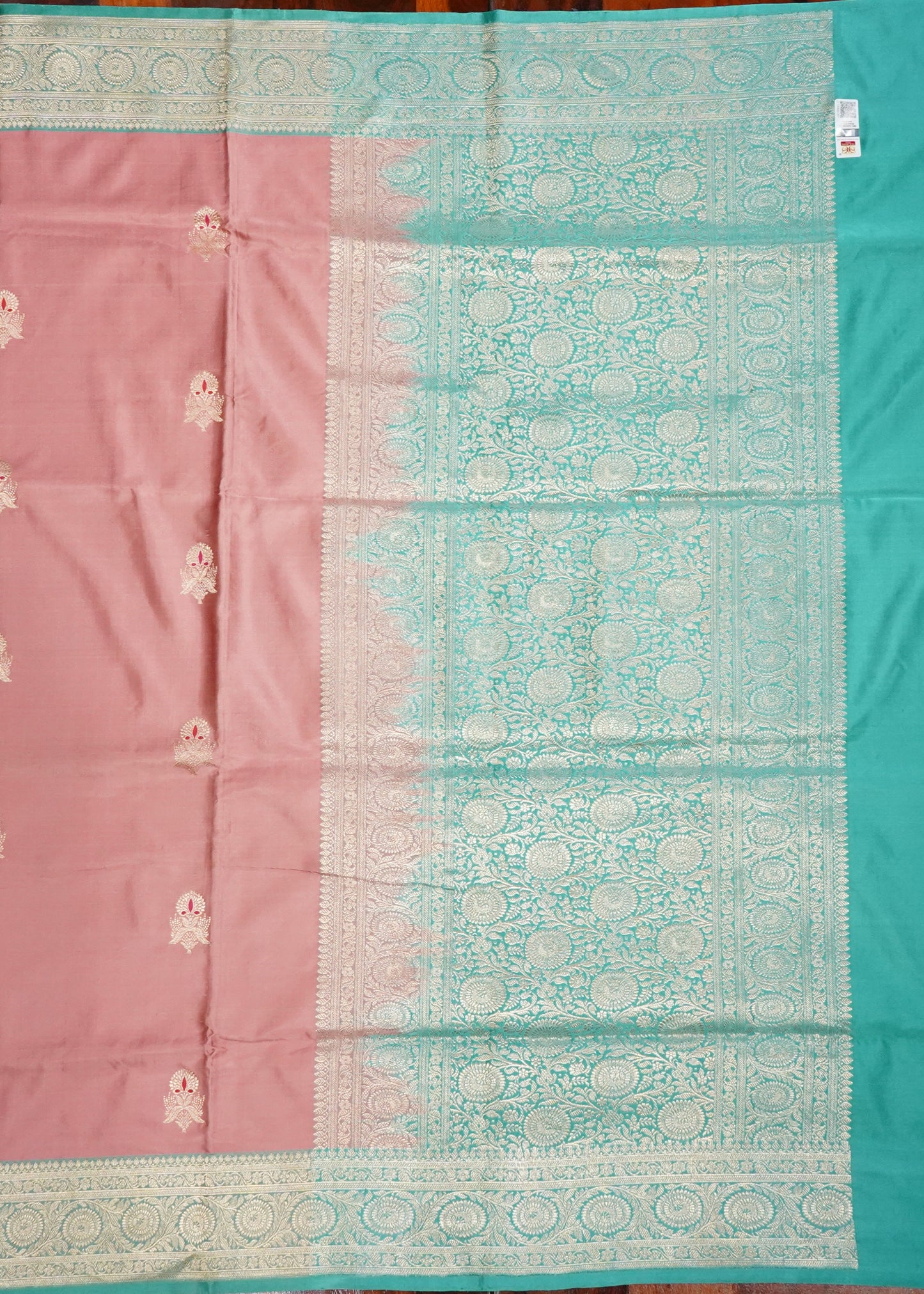 Mauve Banaras Meenakari Zari Buti Mashru Pure Silk Saree