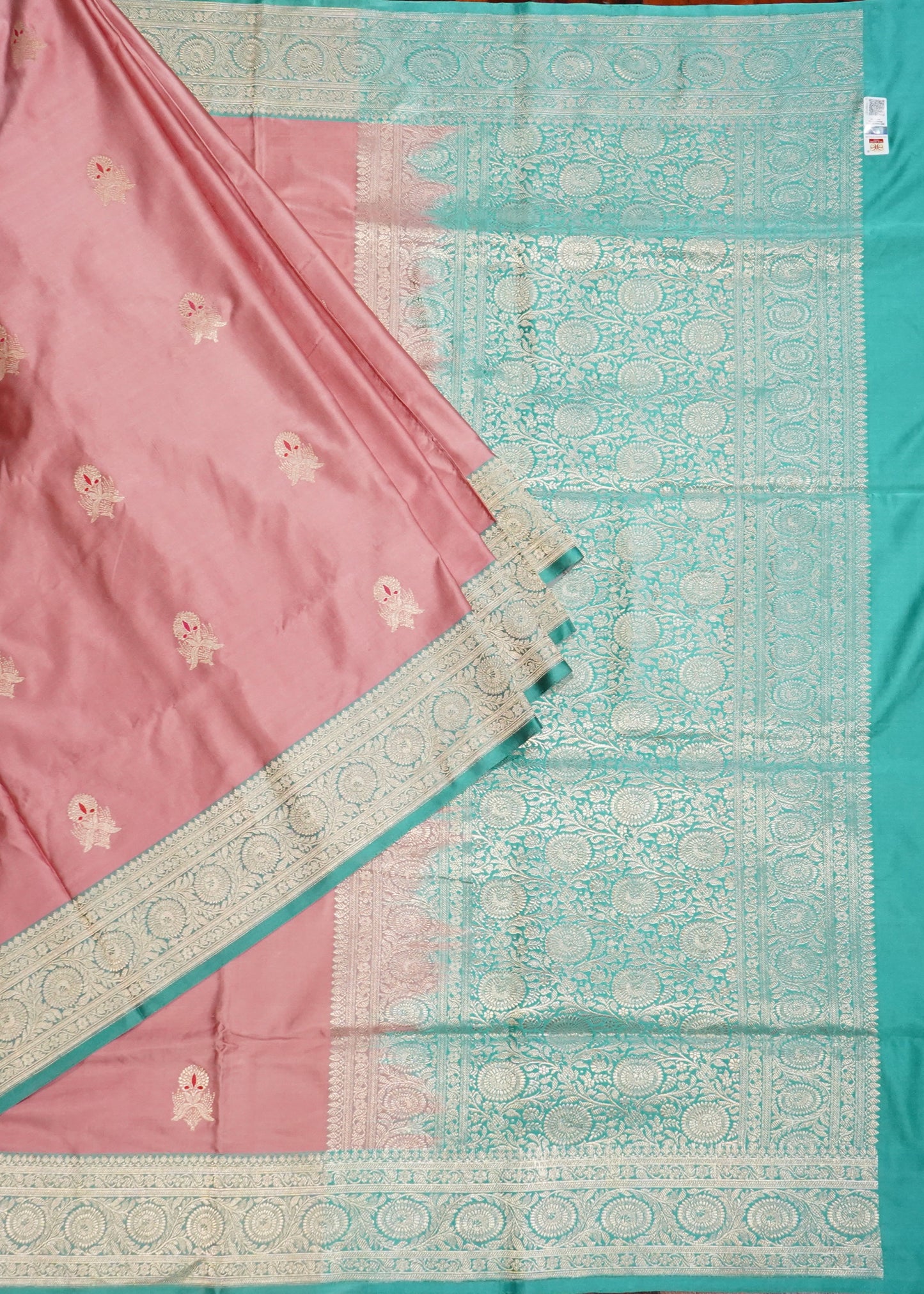 Mauve Banaras Meenakari Zari Buti Mashru Pure Silk Saree