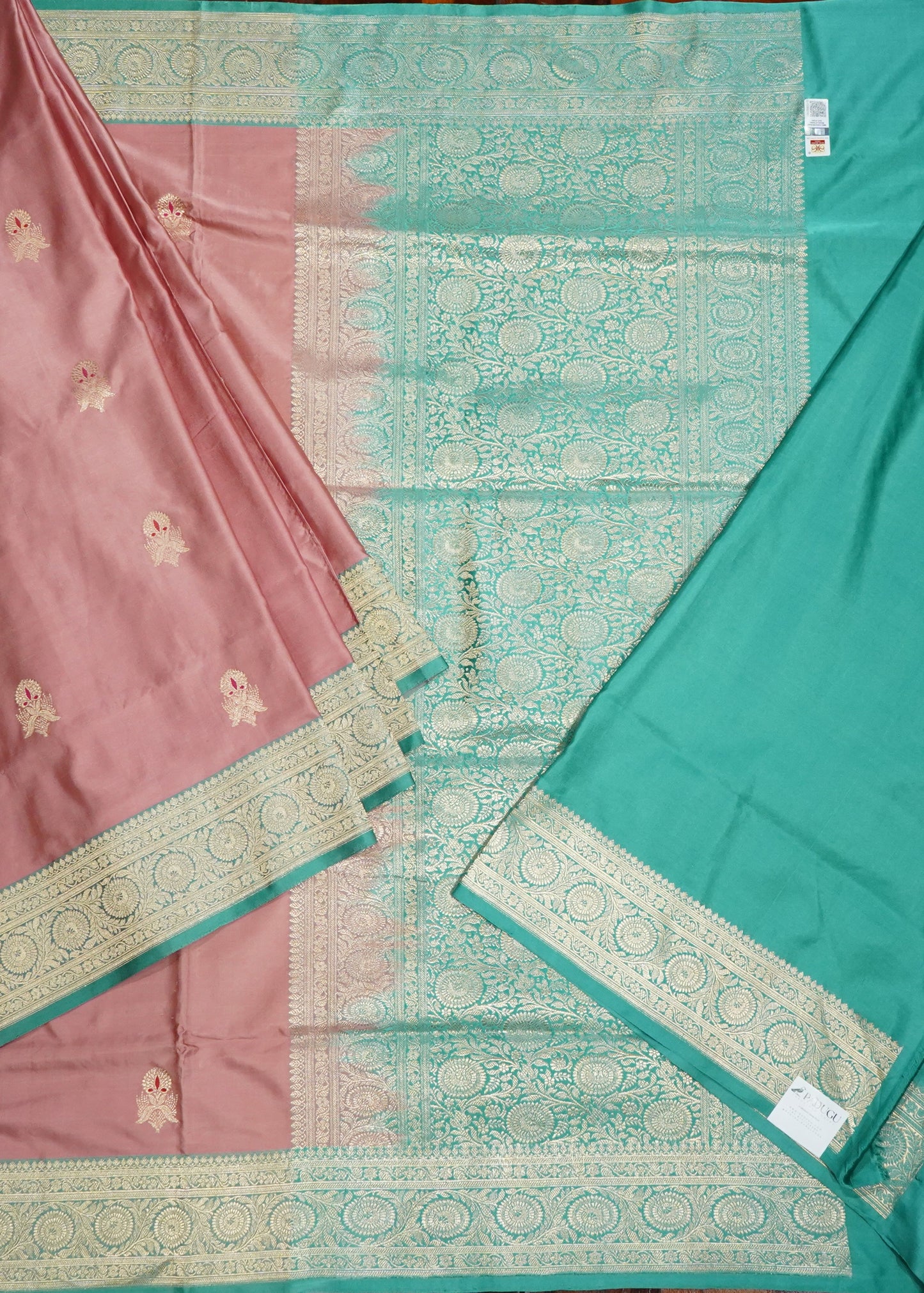 Mauve Banaras Meenakari Zari Buti Mashru Pure Silk Saree