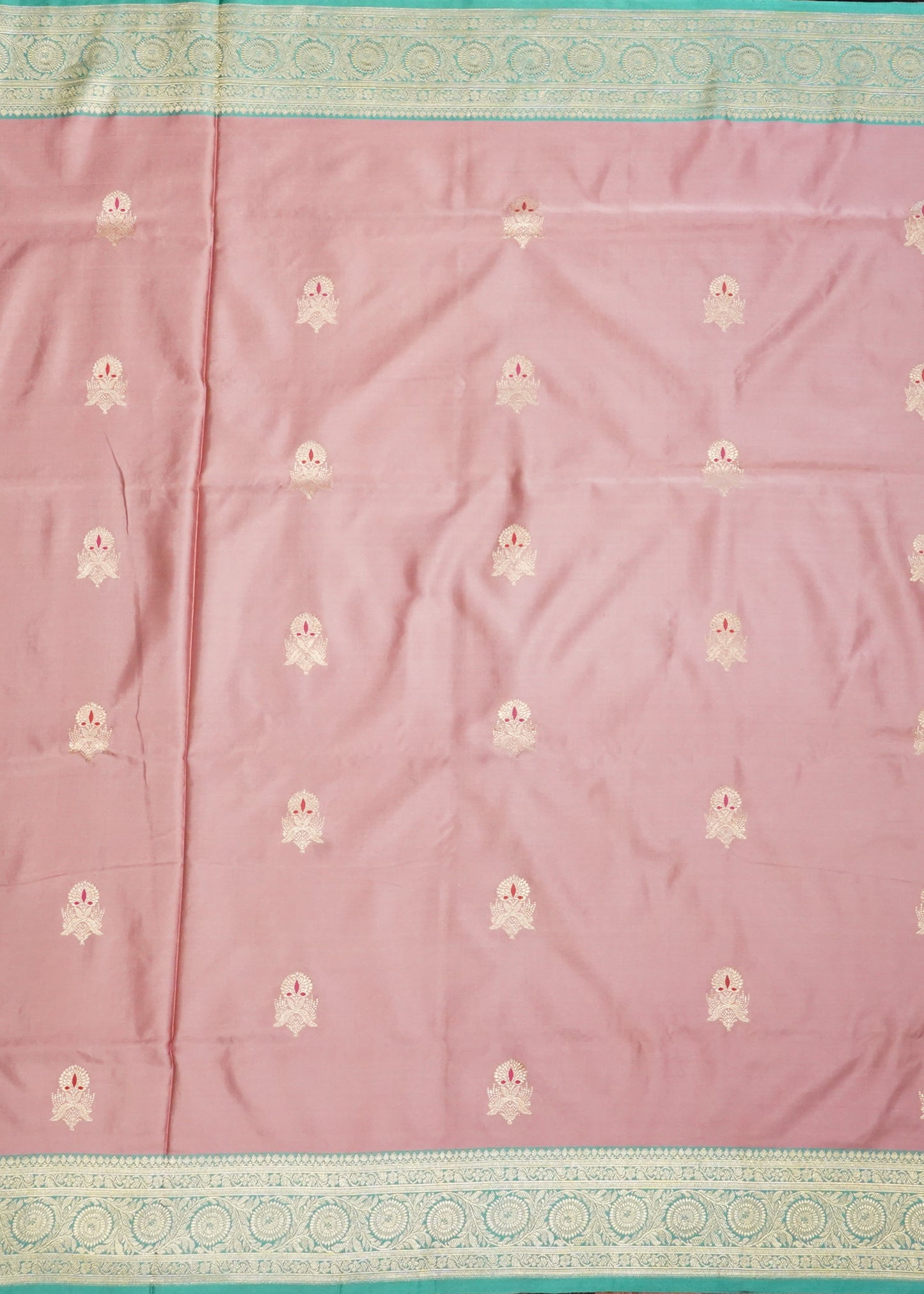 Mauve Banaras Meenakari Zari Buti Mashru Pure Silk Saree