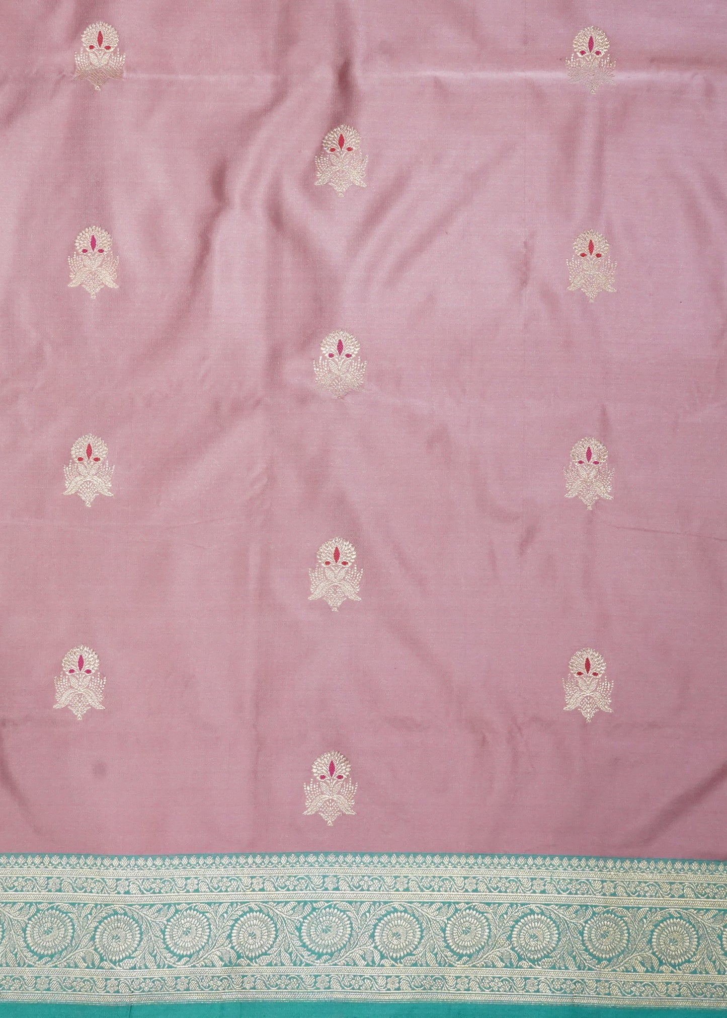 Mauve Banaras Meenakari Zari Buti Mashru Pure Silk Saree