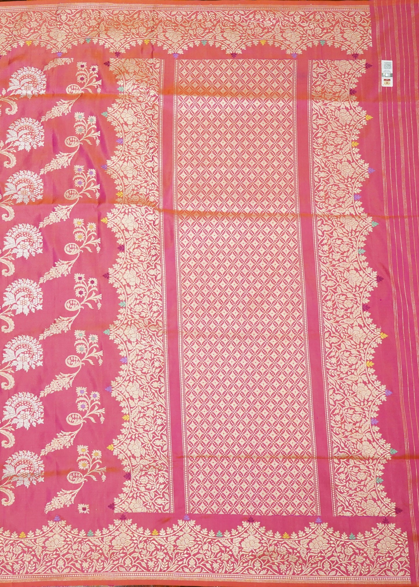 Pink Banaras Meenakari All Over Zari Katan Pure Silk Saree