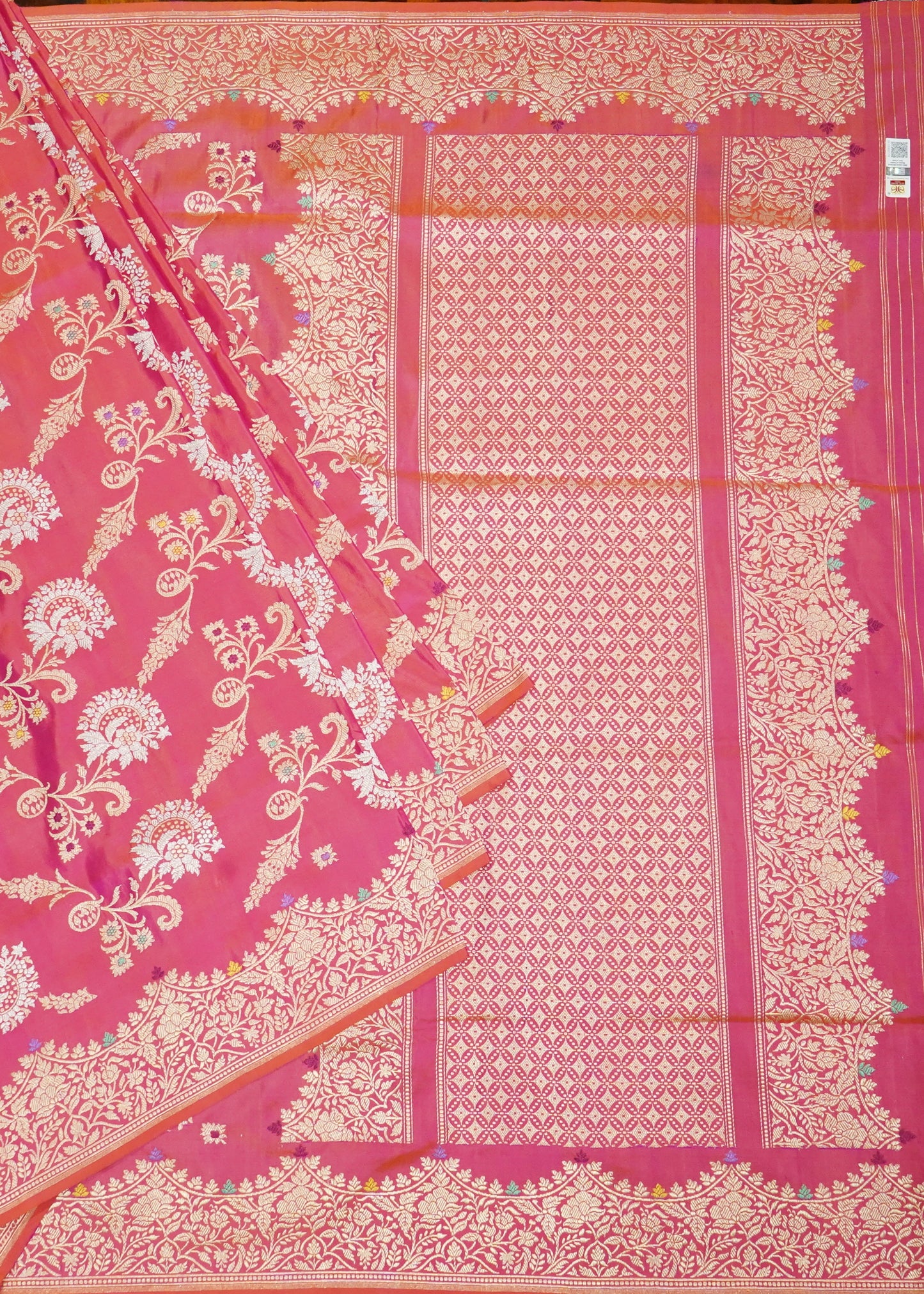 Pink Banaras Meenakari All Over Zari Katan Pure Silk Saree