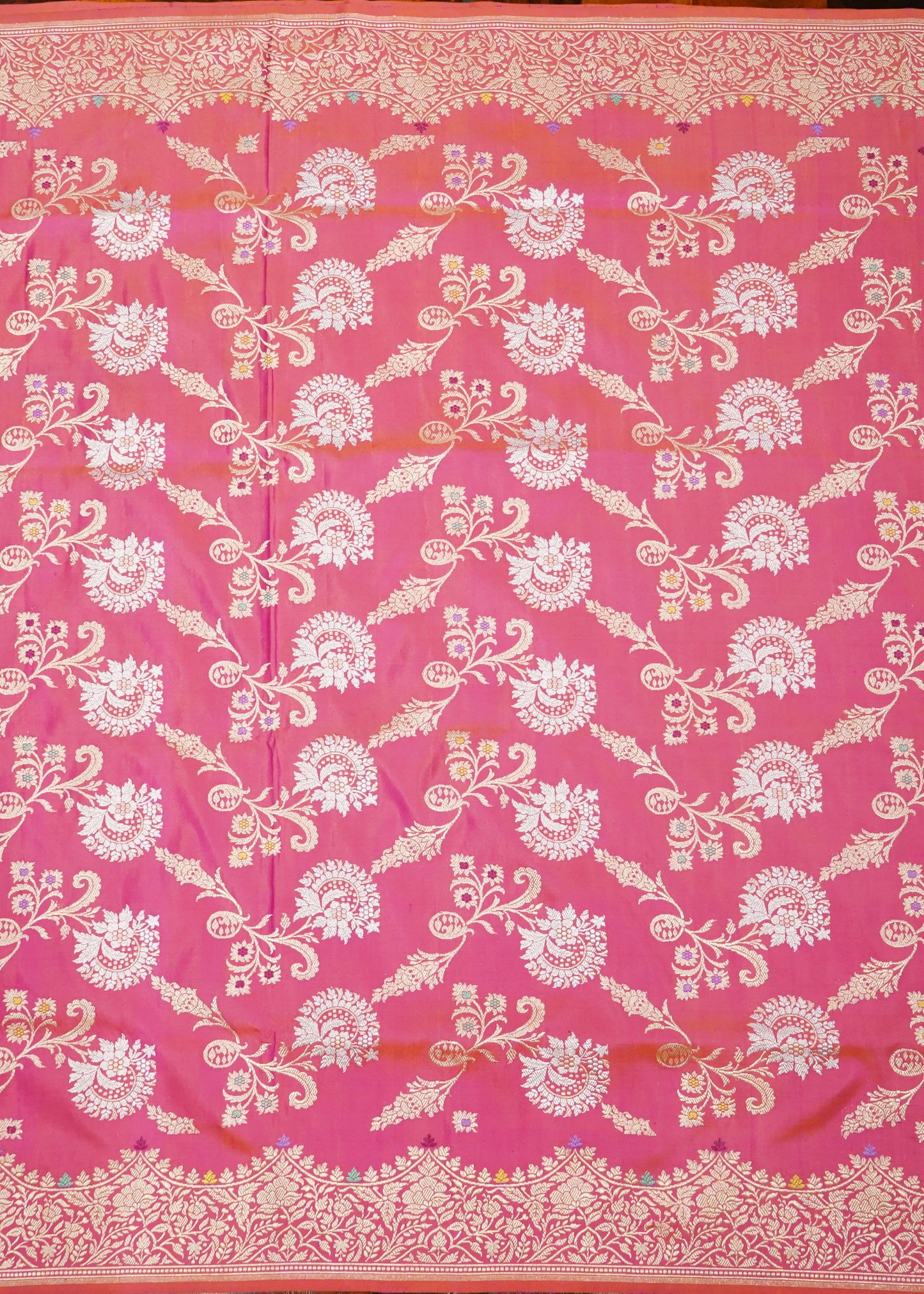 Pink Banaras Meenakari All Over Zari Katan Pure Silk Saree