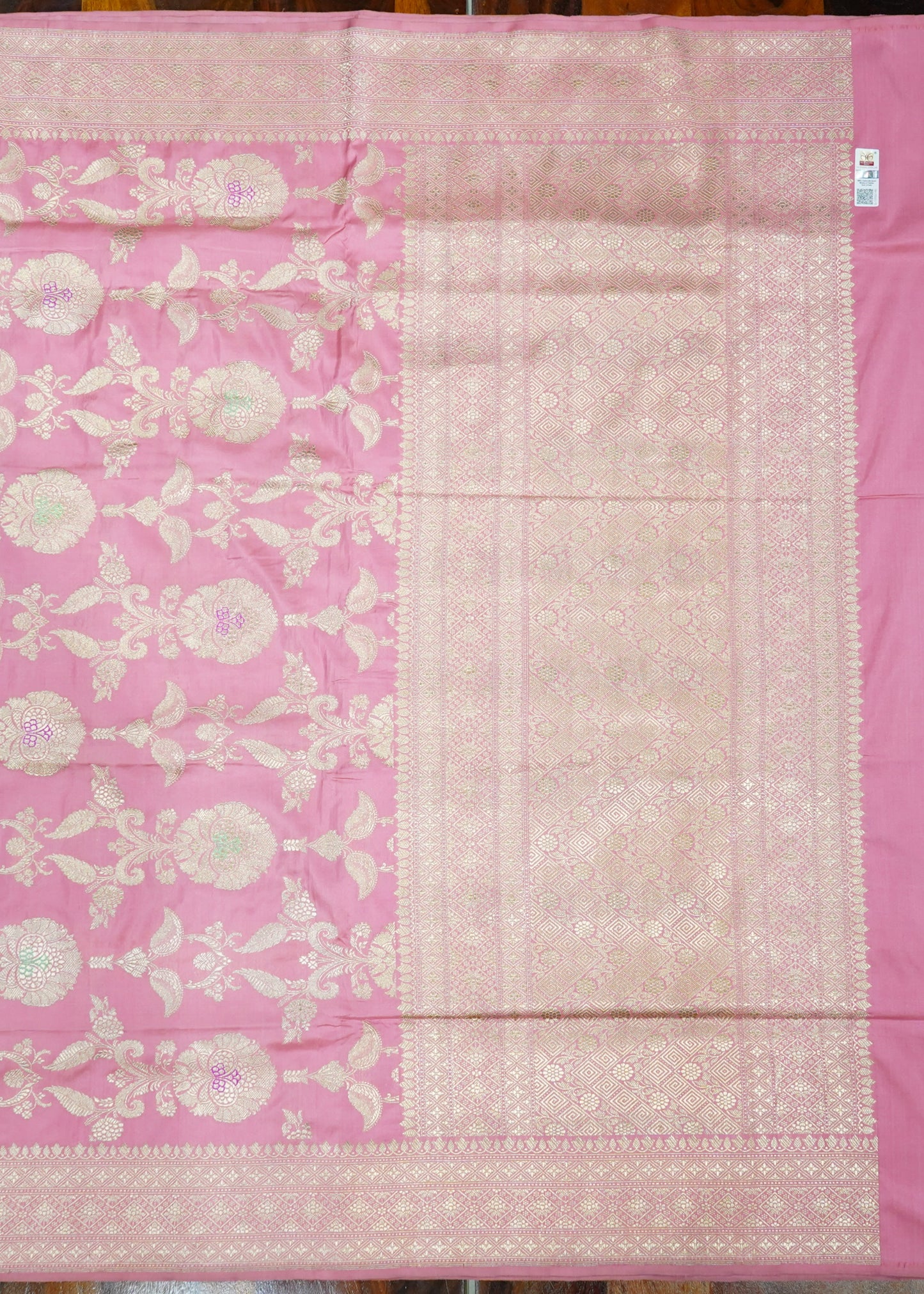 Pink Banaras Zari Buti Pure Silk Saree