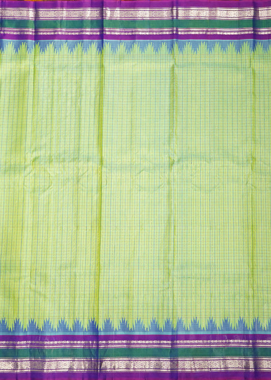 Green Gadwal Zari Buti Pure Silk Saree