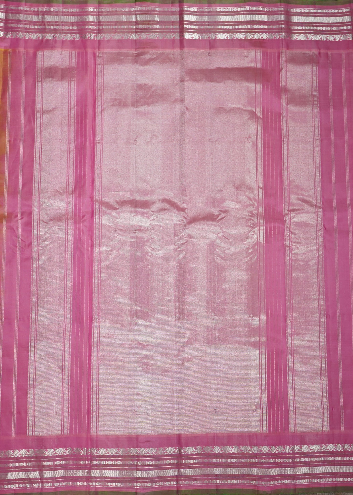 Parrot Green Gadwal Zari Buti Pure Silk Saree