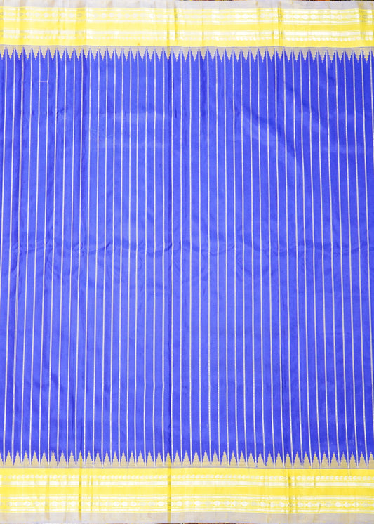 Blue Gadwal Zari Buti Pure Silk Saree