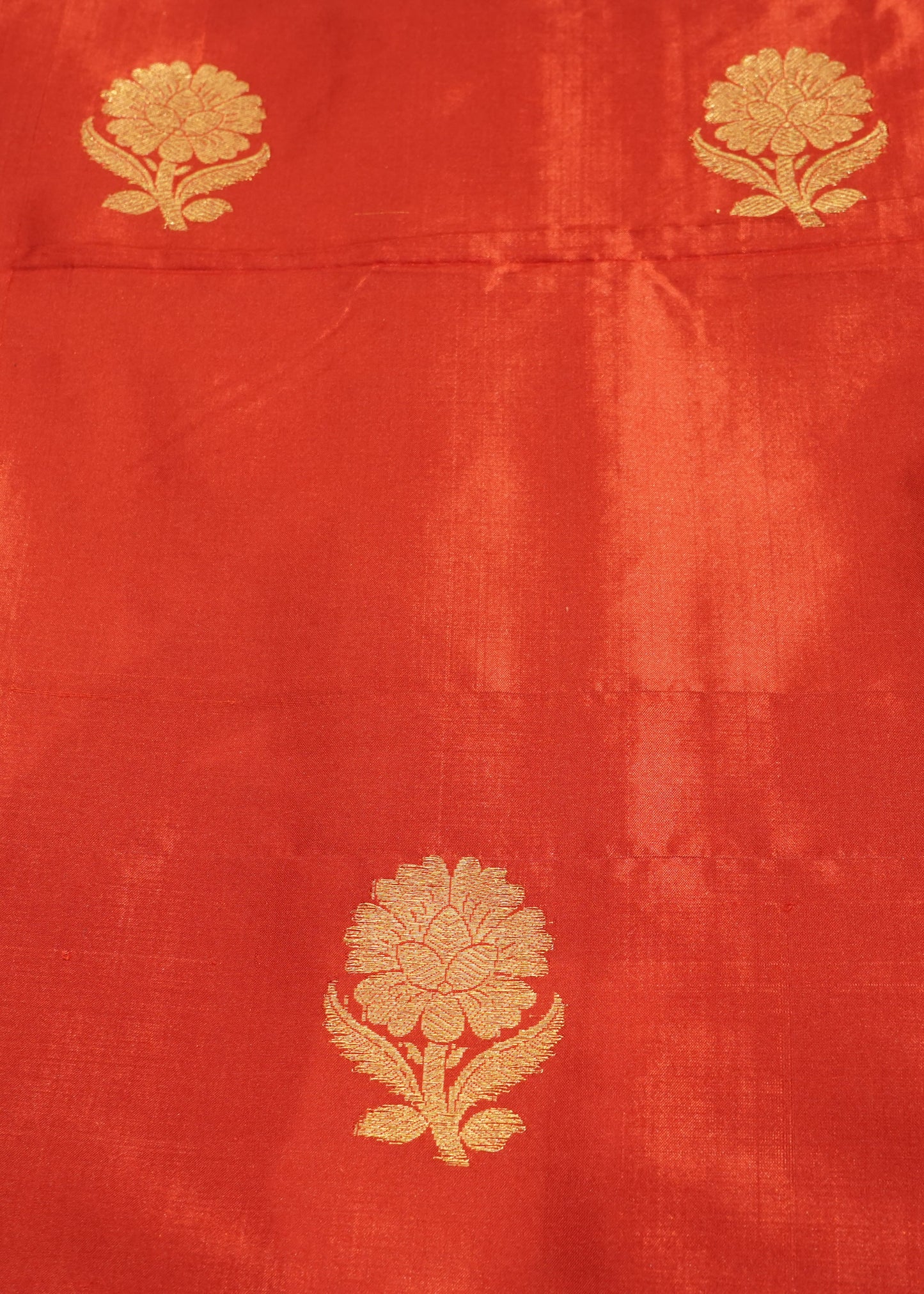 Red Banaras Kathan Pure Silk Handloom Fabric