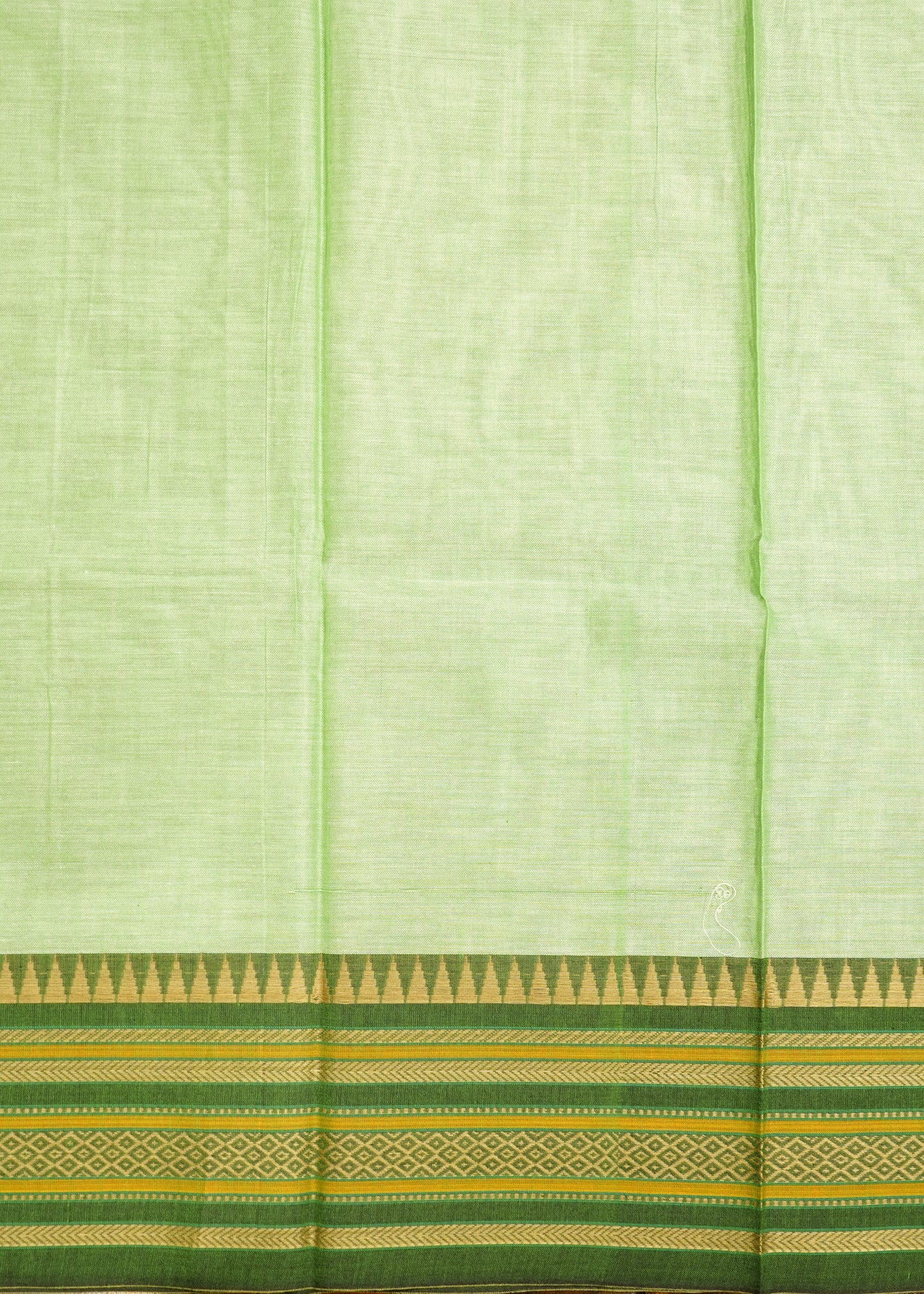 Light Green Narayanpet Pure Cotton Handloom Saree